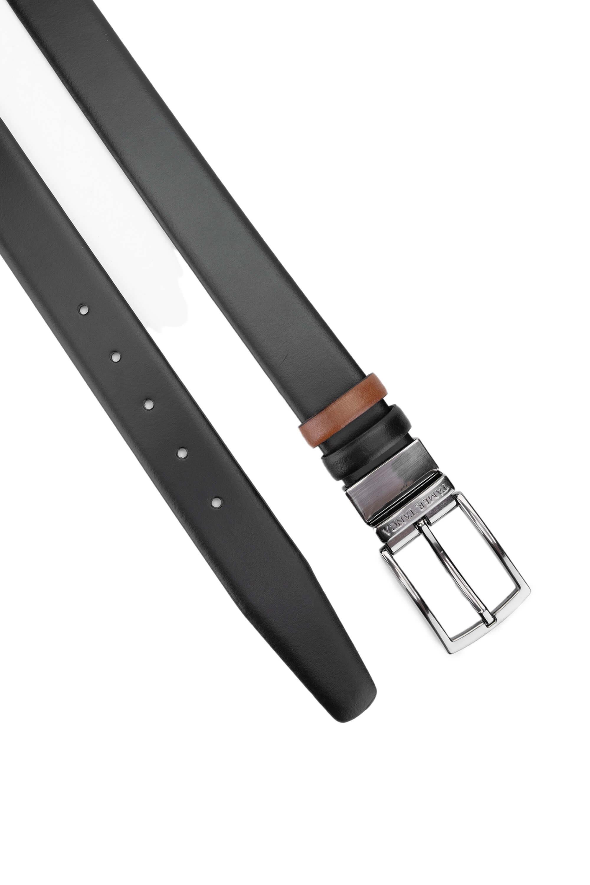 Tamer Tanca Erkek Hakiki Deri Siyah Klasik Kemer