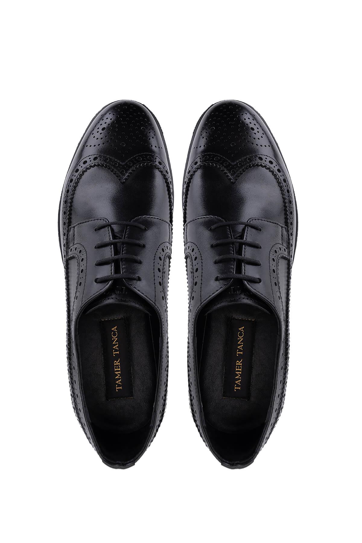 Tamer Tanca Erkek Hakiki Deri Siyah Klasik Ayakkabı