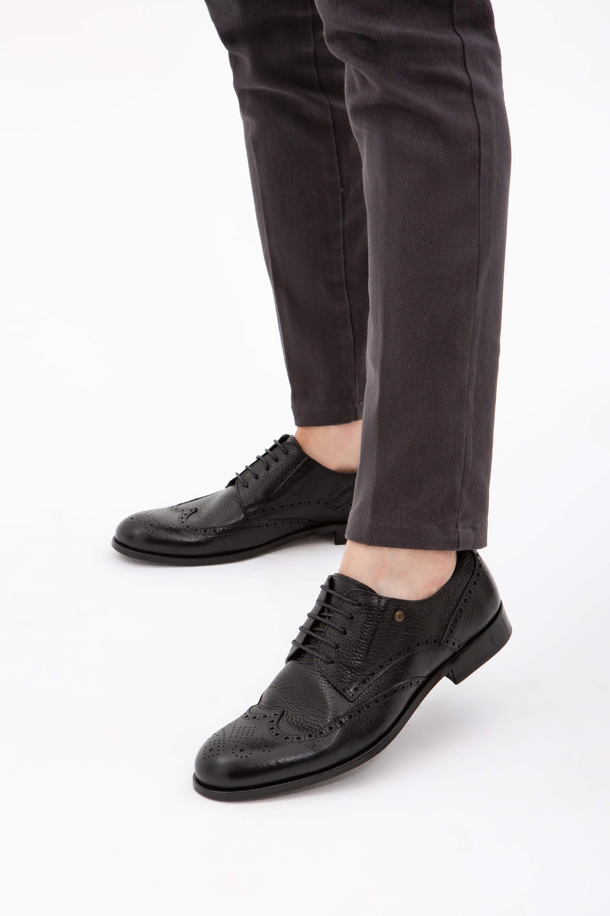 Tamer Tanca Erkek Hakiki Deri Siyah Klasik Ayakkabı