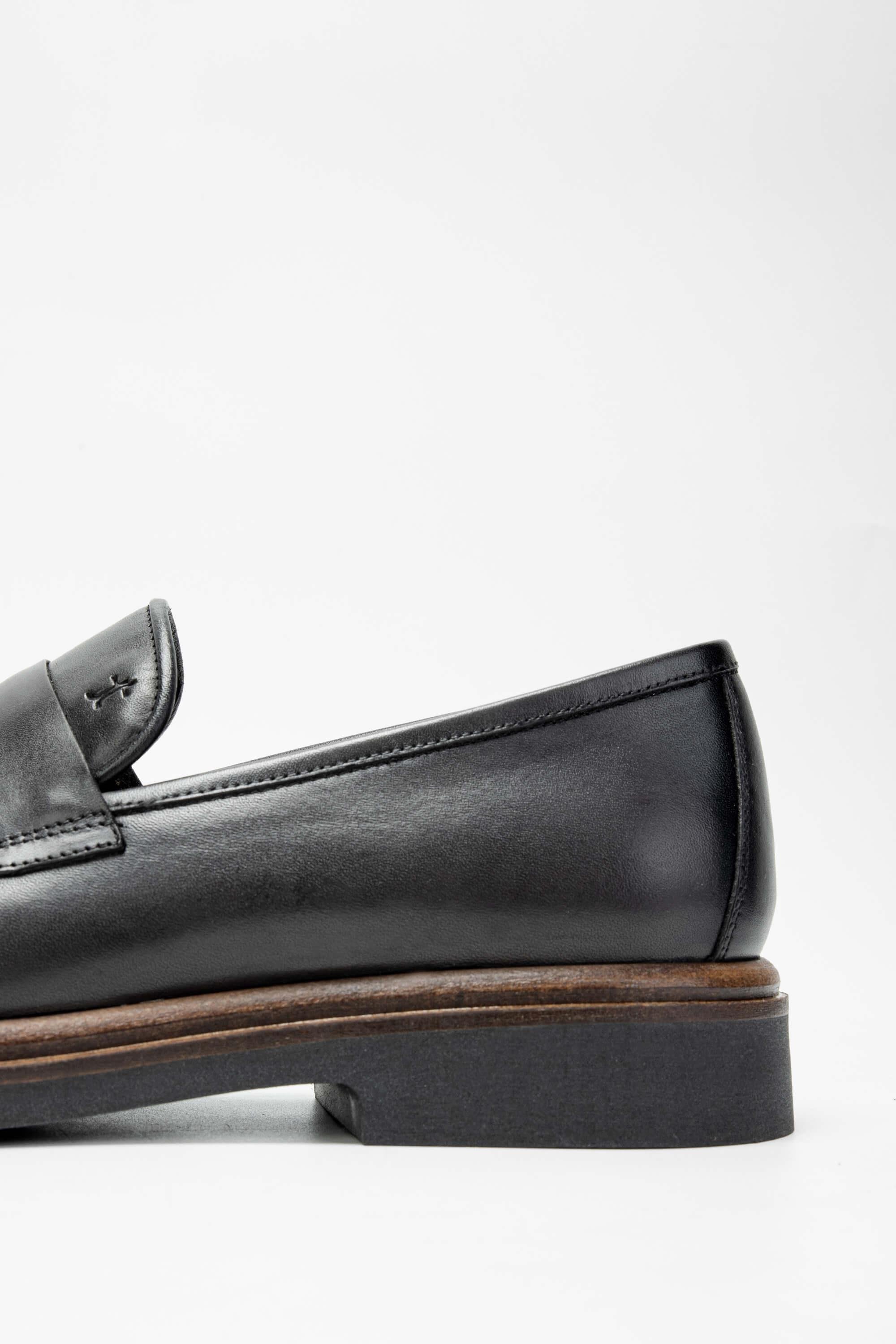 Tamer Tanca Erkek Hakiki Deri Siyah Loafer Ayakkabı