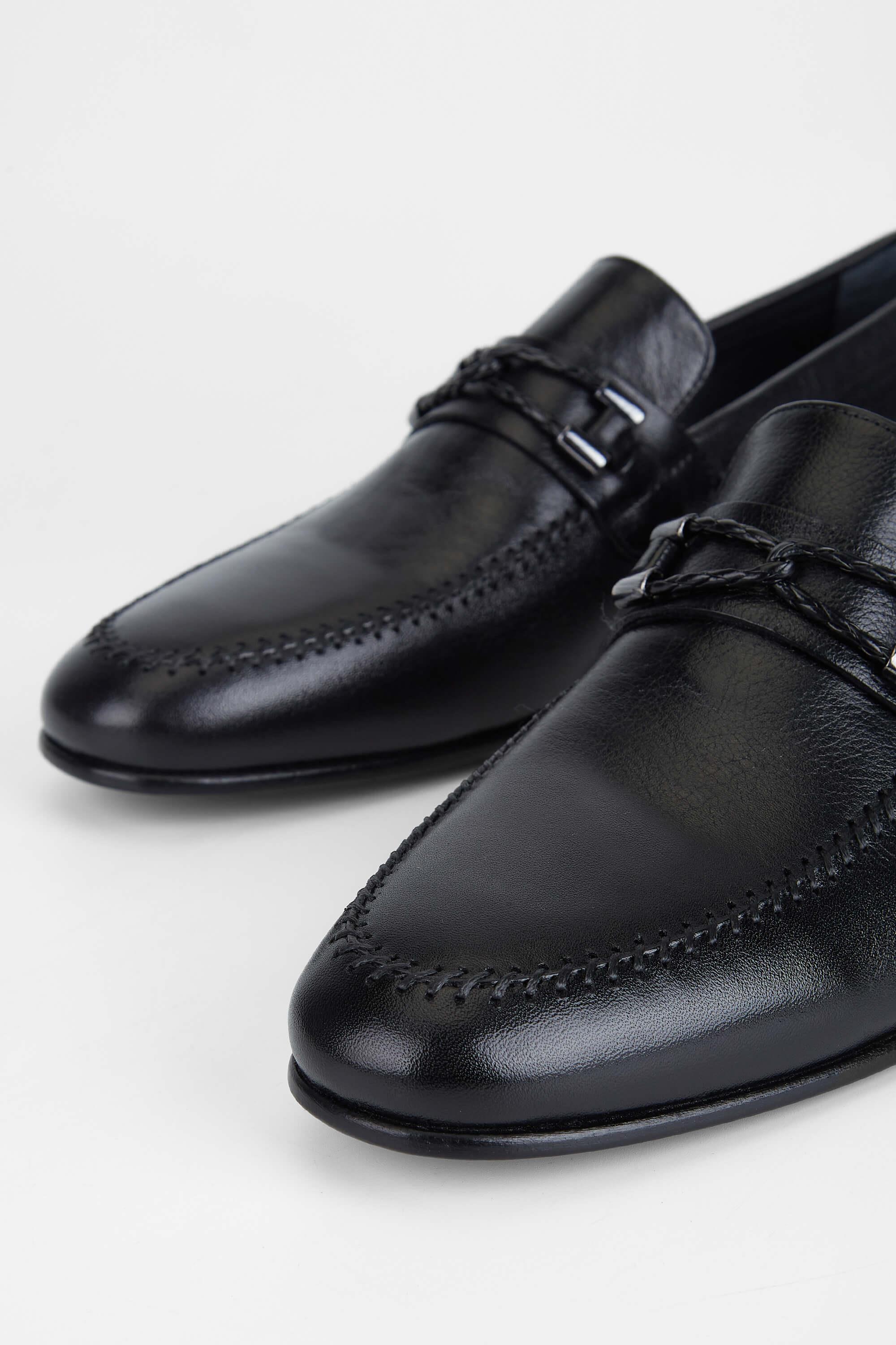 Tamer Tanca Erkek Hakiki Deri Siyah Makosen Ayakkabı