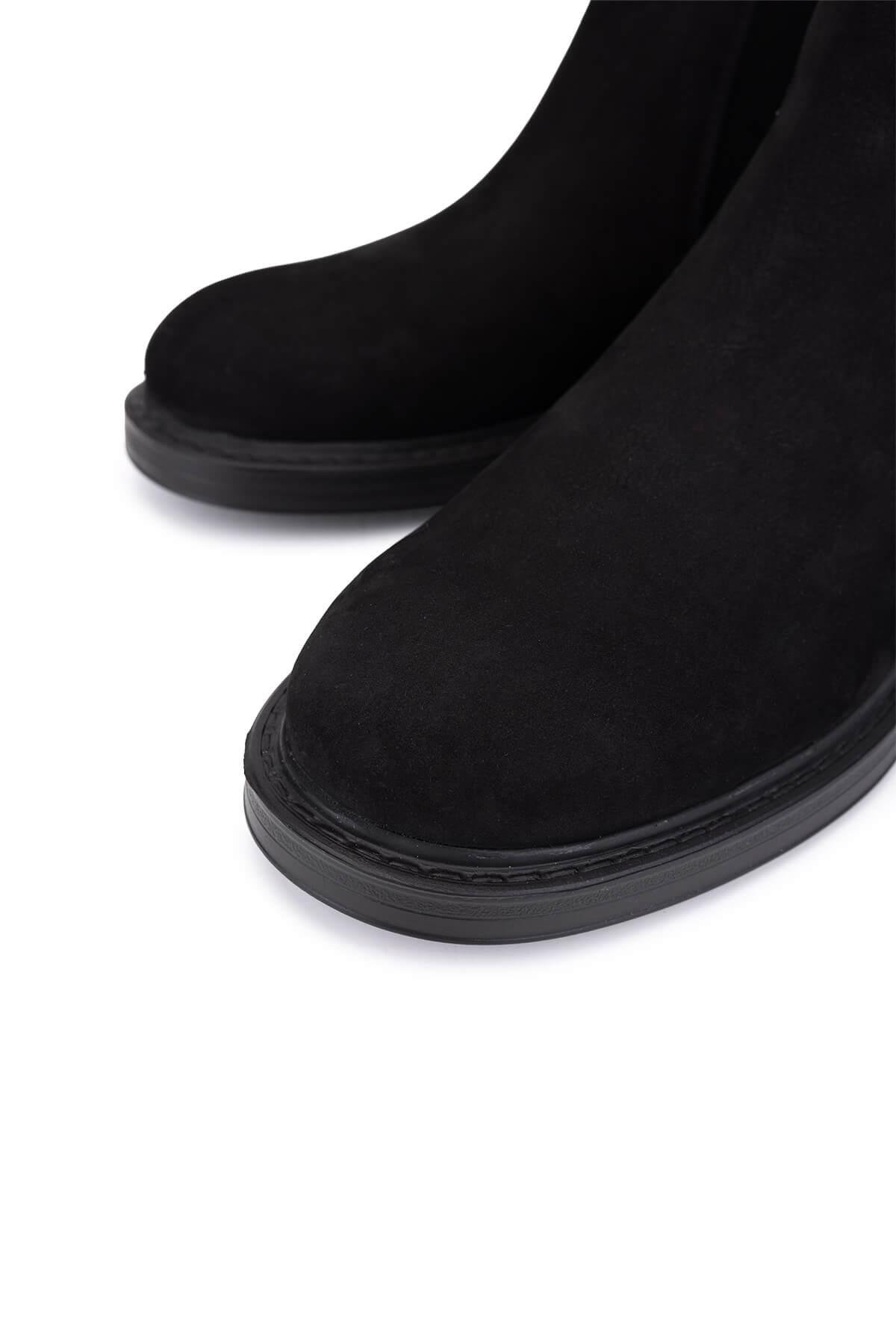 Tamer Tanca Erkek Hakiki Deri Siyah Nubuk Casual Bot