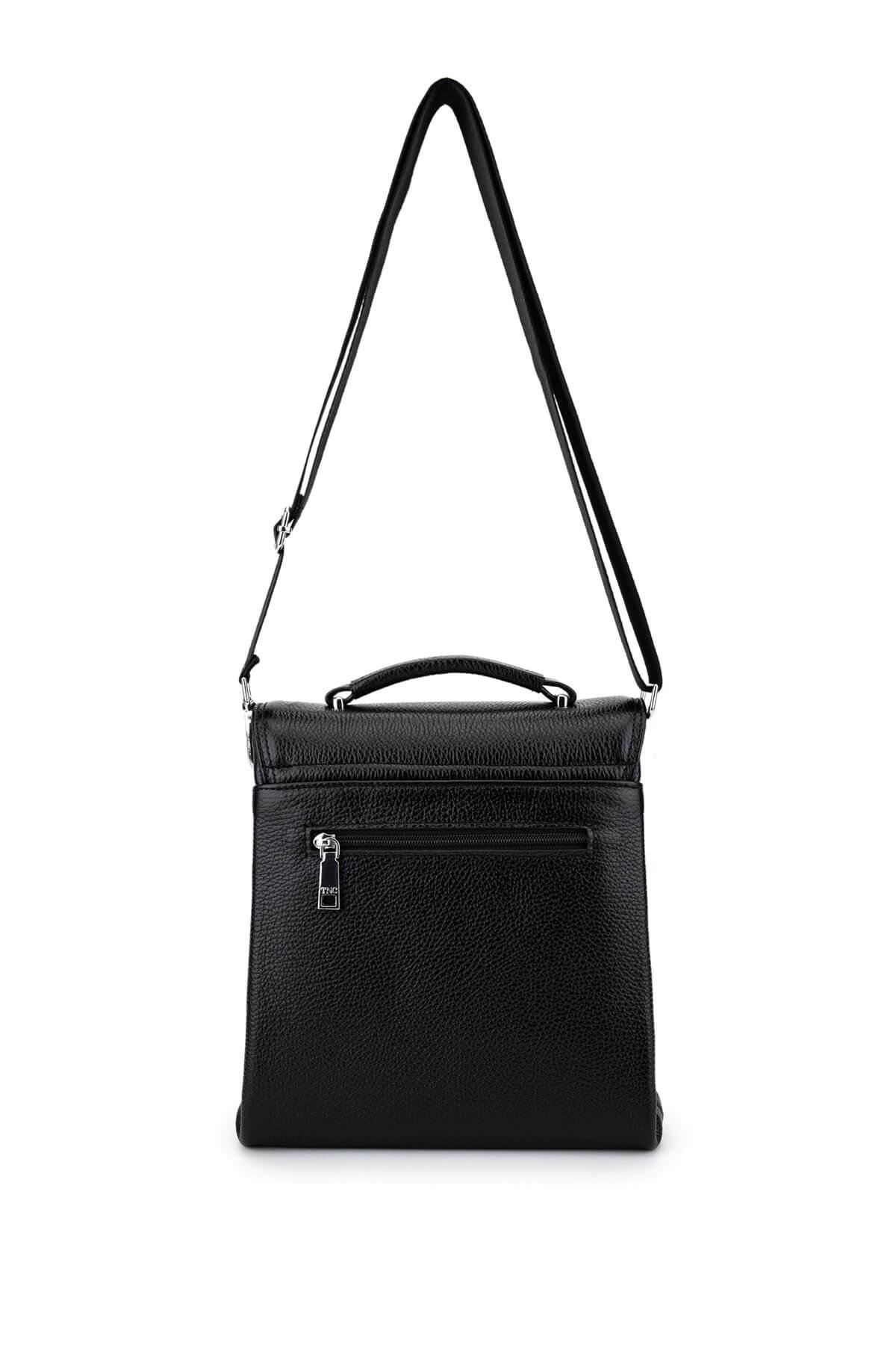 Tamer Tanca Erkek Hakiki Deri Siyah Postacı Çanta