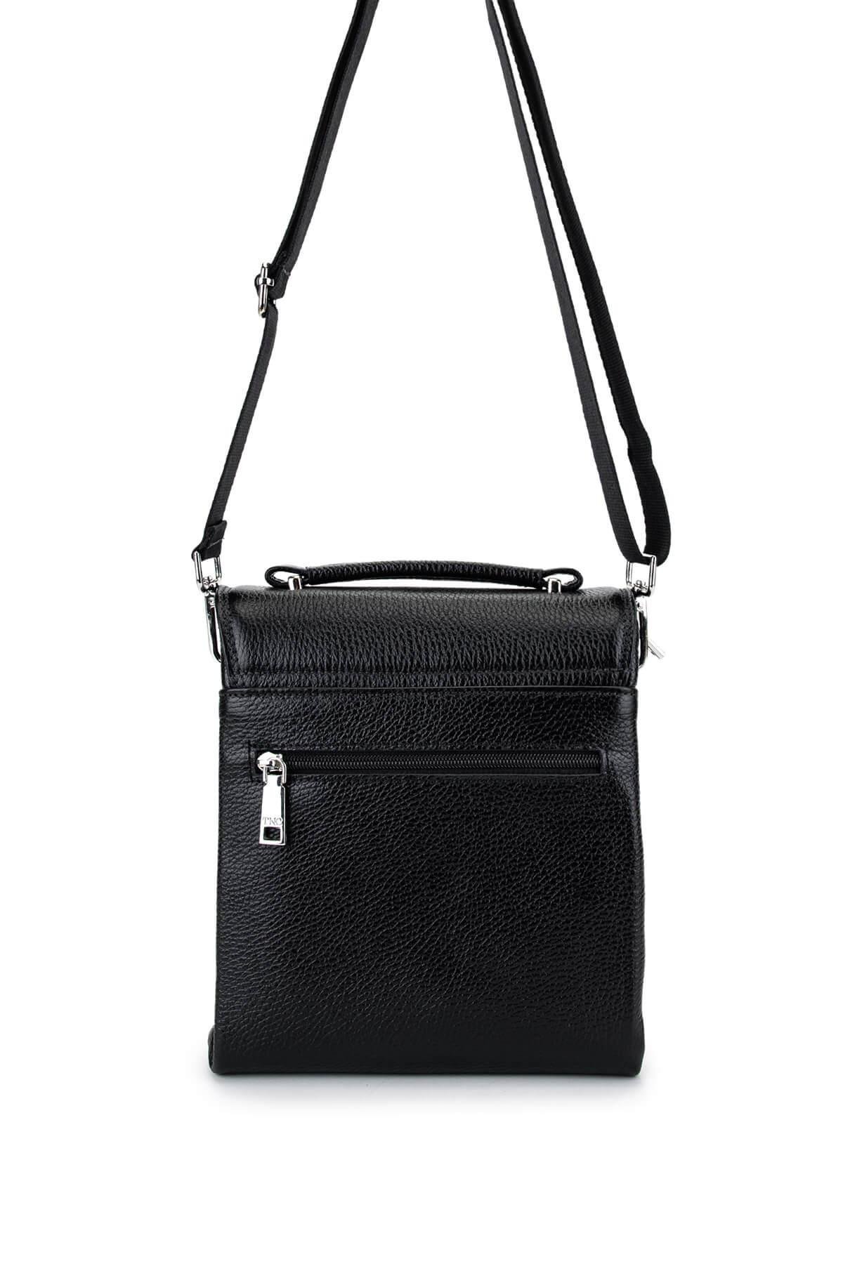 Tamer Tanca Erkek Hakiki Deri Siyah Postacı Çanta