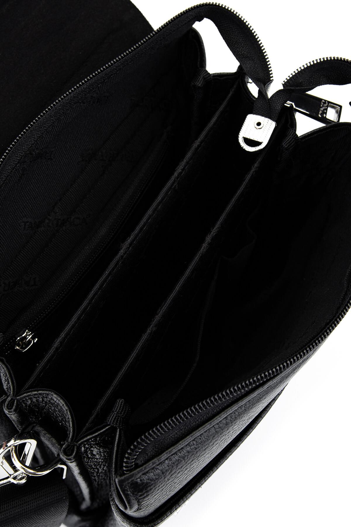 Tamer Tanca Erkek Hakiki Deri Siyah Postacı Çanta