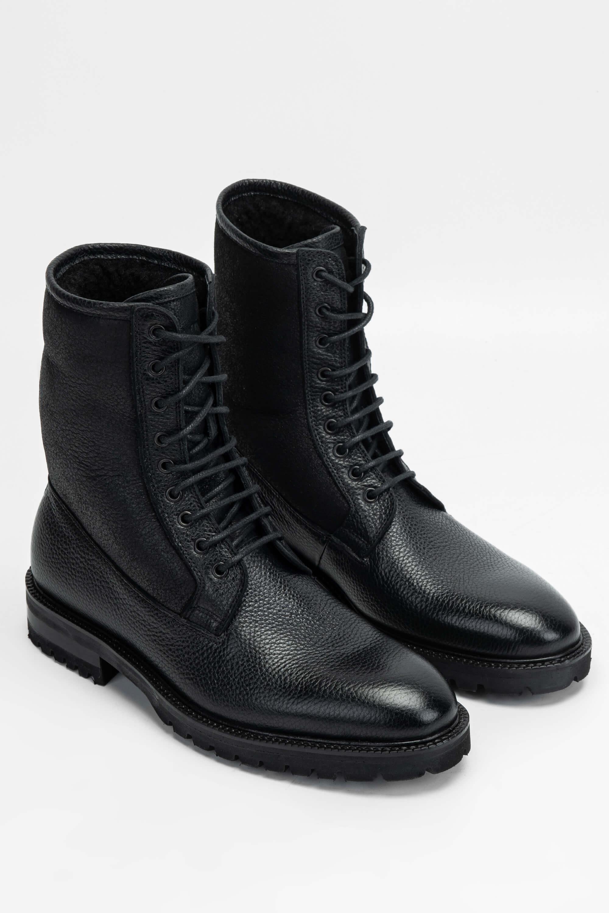 Tamer Tanca Erkek Hakiki Deri Siyah POSTAL Bot