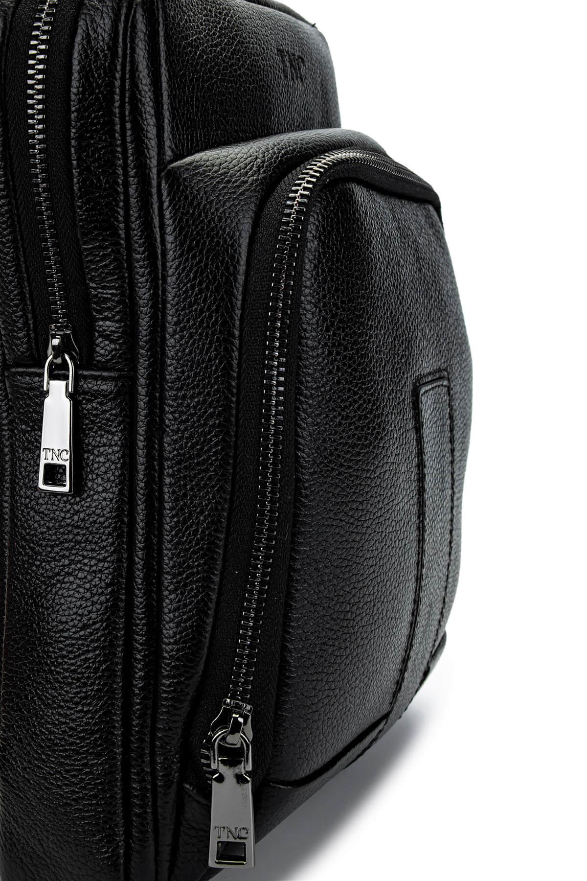 Tamer Tanca Erkek Hakiki Deri Siyah Postacı Çanta