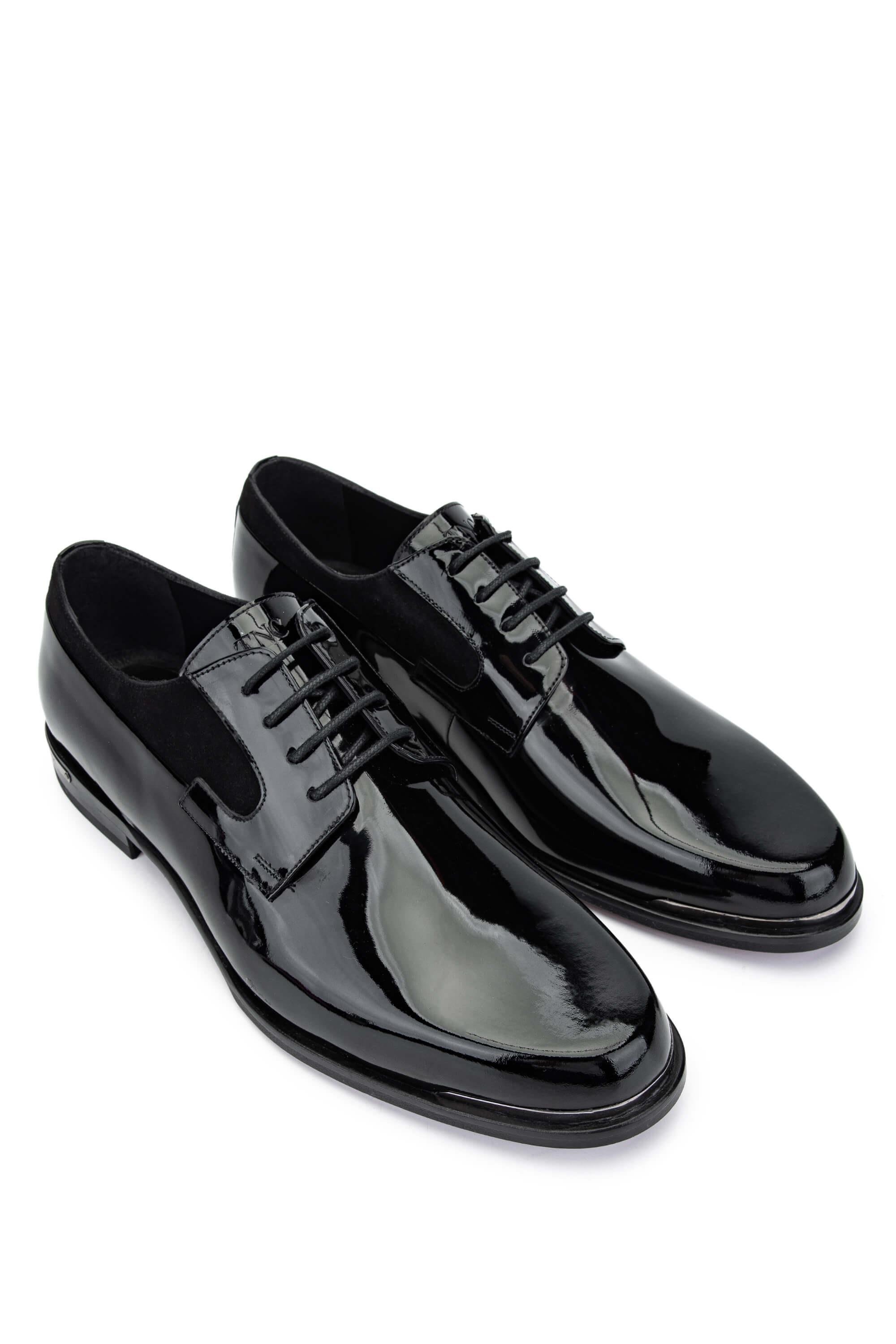 Tamer Tanca Erkek Hakiki Deri Siyah Rugan Klasik Ayakkabı