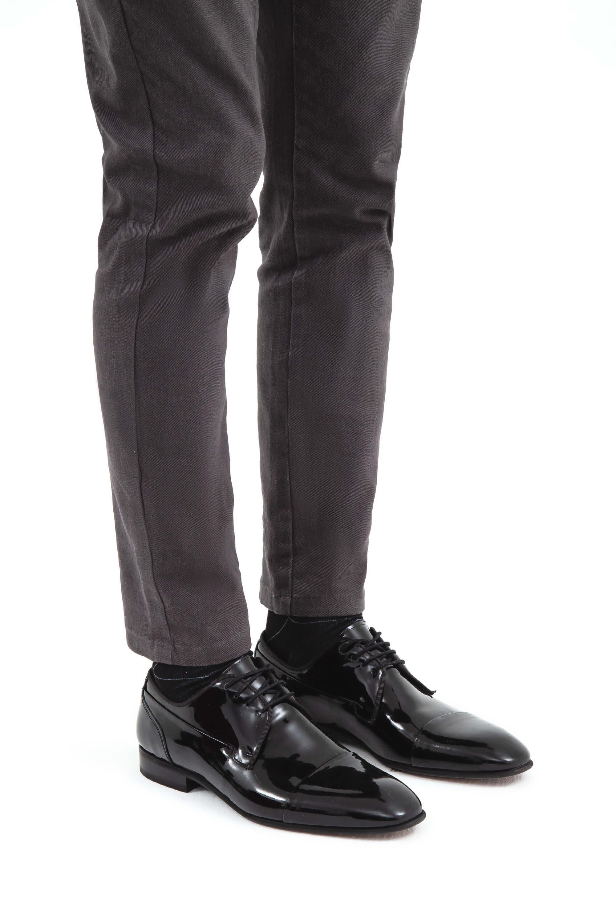 Tamer Tanca Erkek Hakiki Deri Siyah Rugan Klasik Ayakkabı