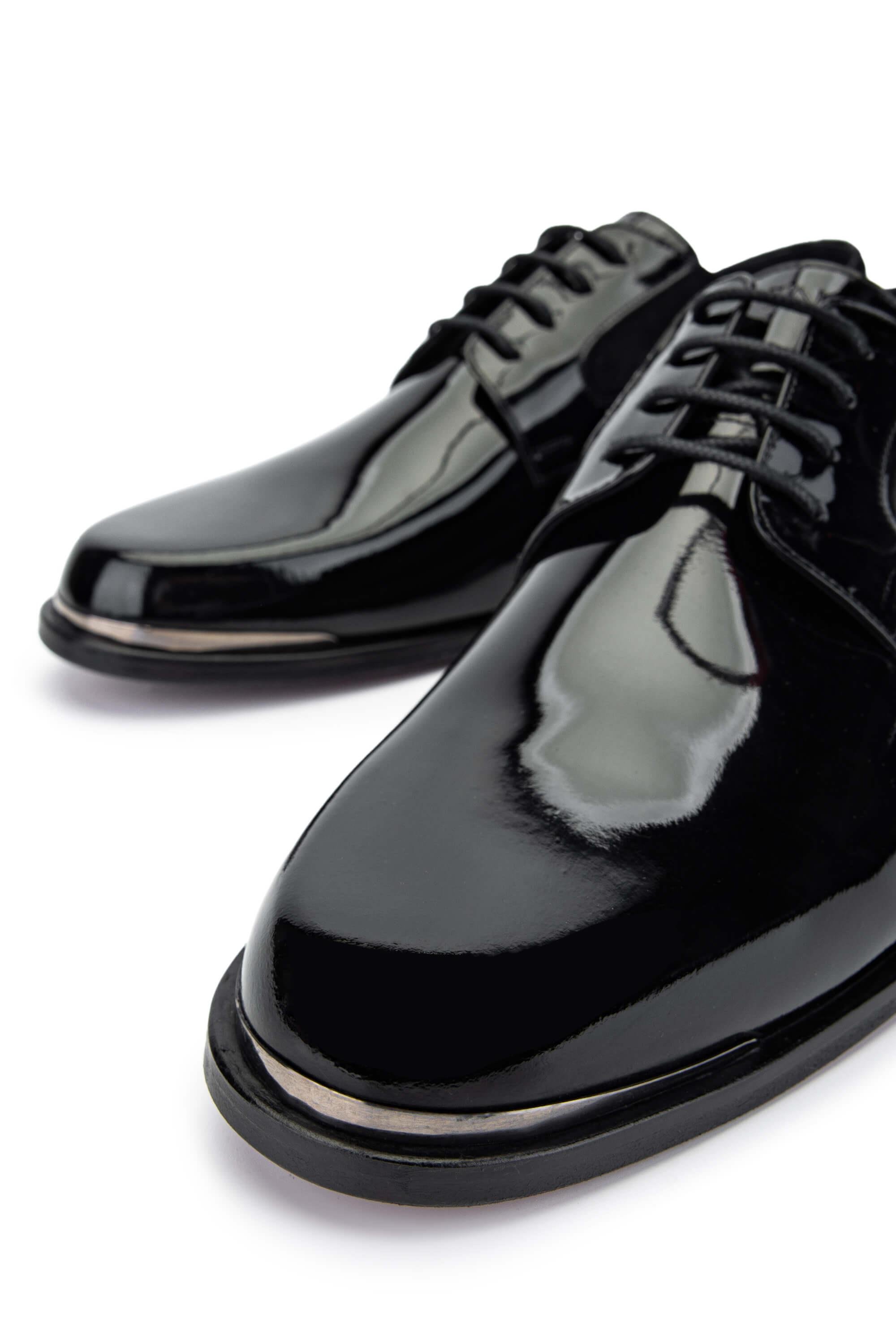 Tamer Tanca Erkek Hakiki Deri Siyah Rugan Klasik Ayakkabı