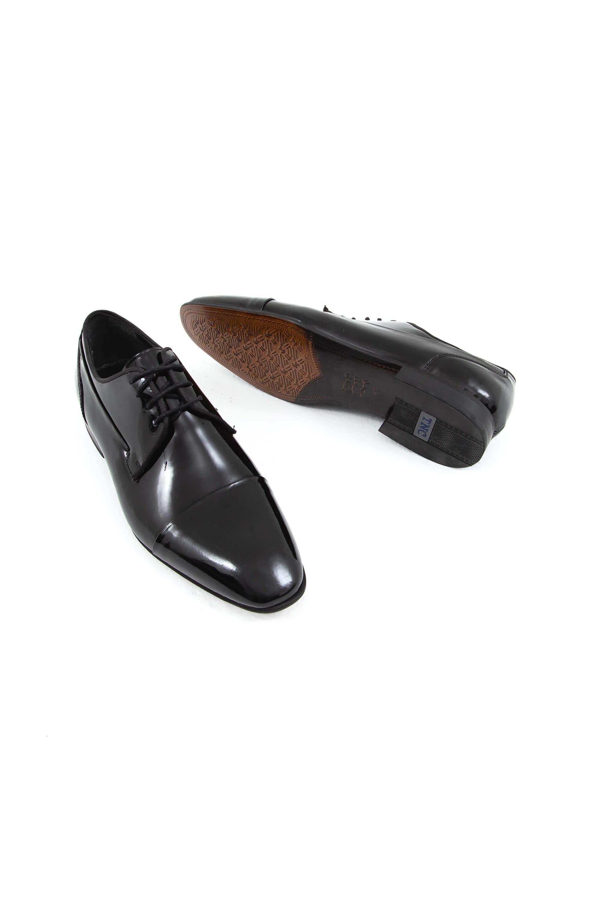 Tamer Tanca Erkek Hakiki Deri Siyah Rugan Klasik Ayakkabı