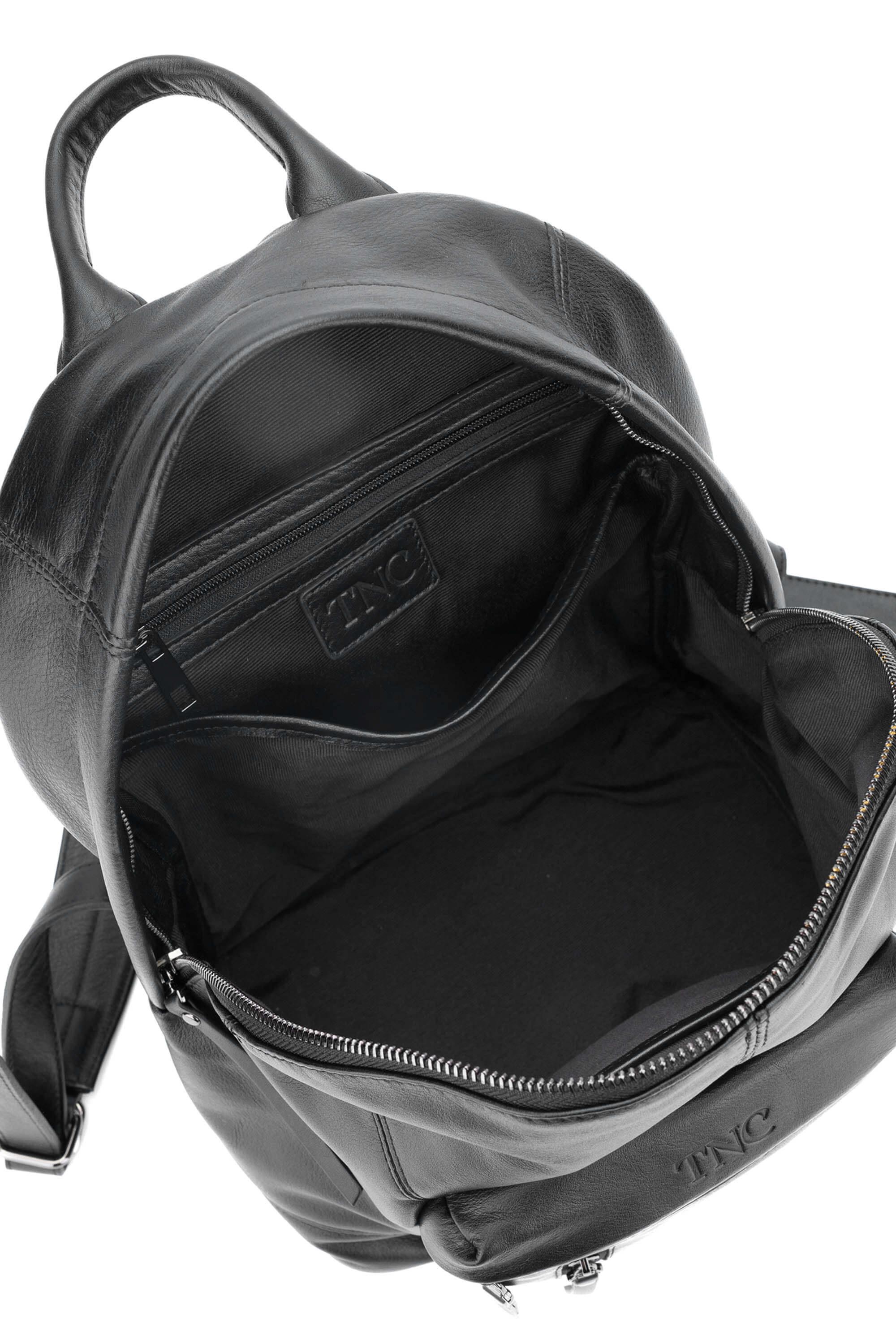 Tamer Tanca Erkek Hakiki Deri Siyah Sırt Çantası