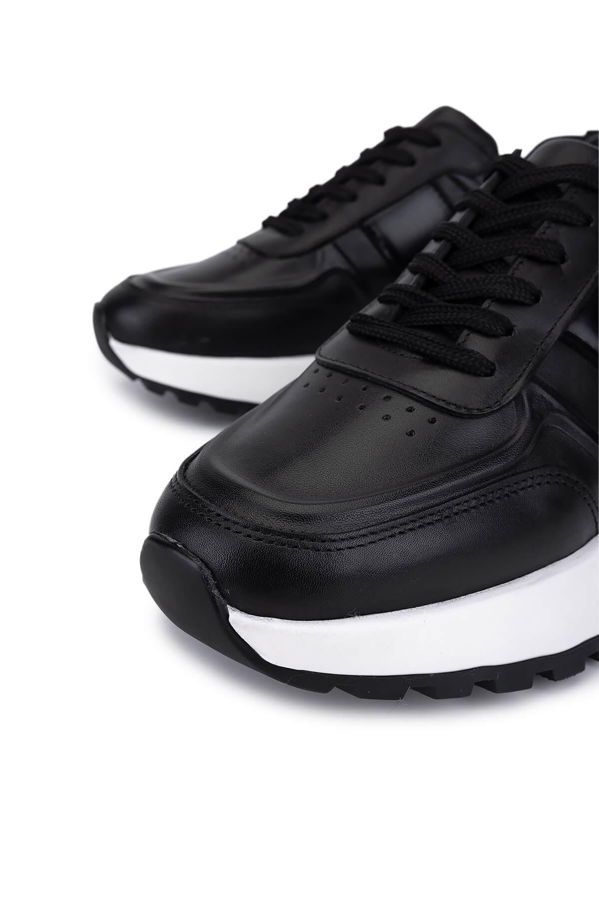 Tamer Tanca Erkek Hakiki Deri Siyah Sneakers & Spor Ayakkabı