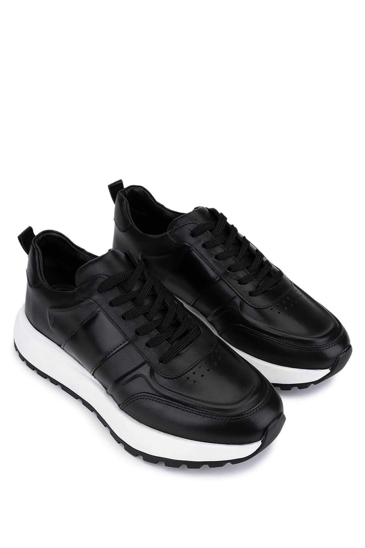 Tamer Tanca Erkek Hakiki Deri Siyah Sneakers & Spor Ayakkabı