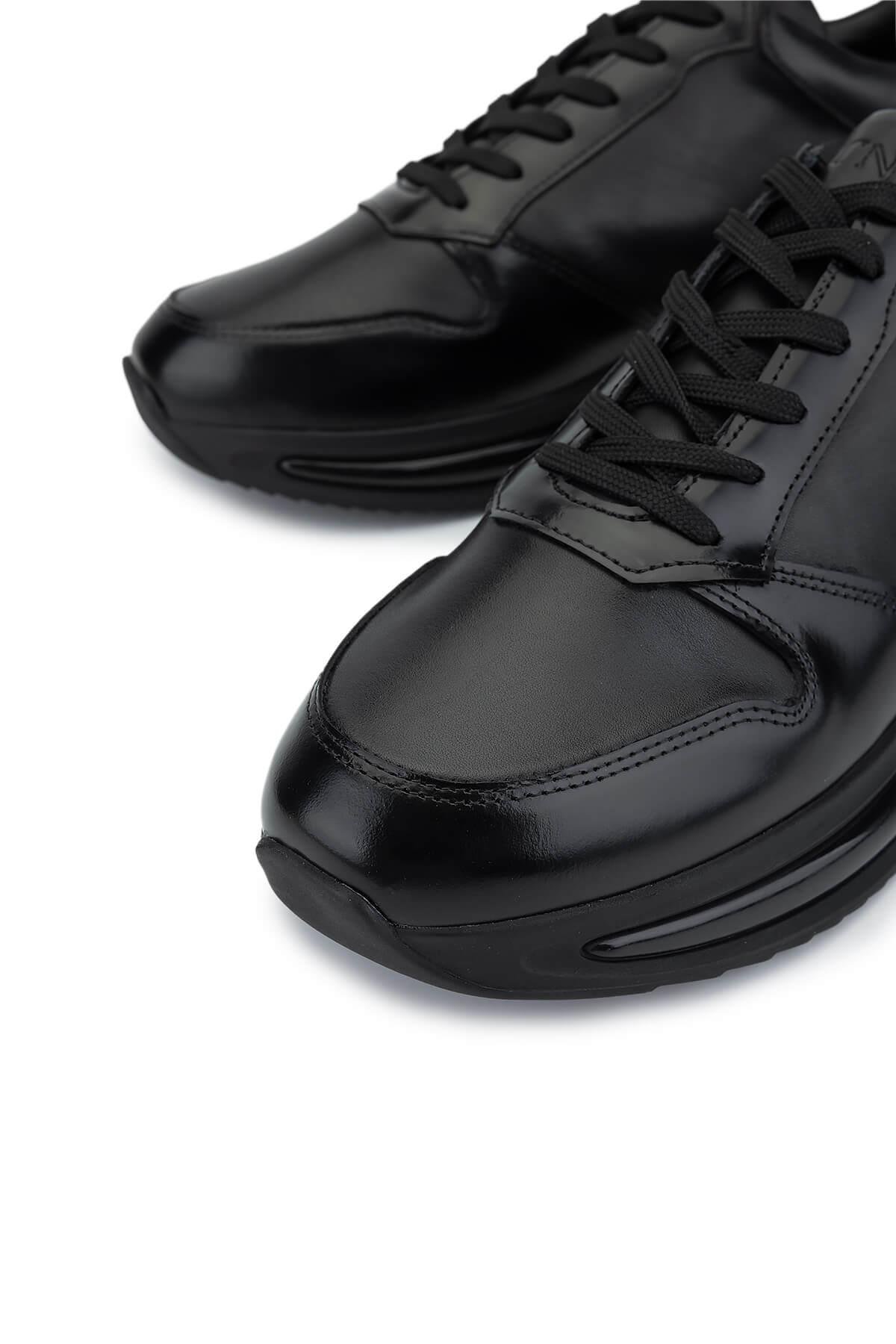 Tamer Tanca Erkek Hakiki Deri Siyah Sneakers & Spor Ayakkabı