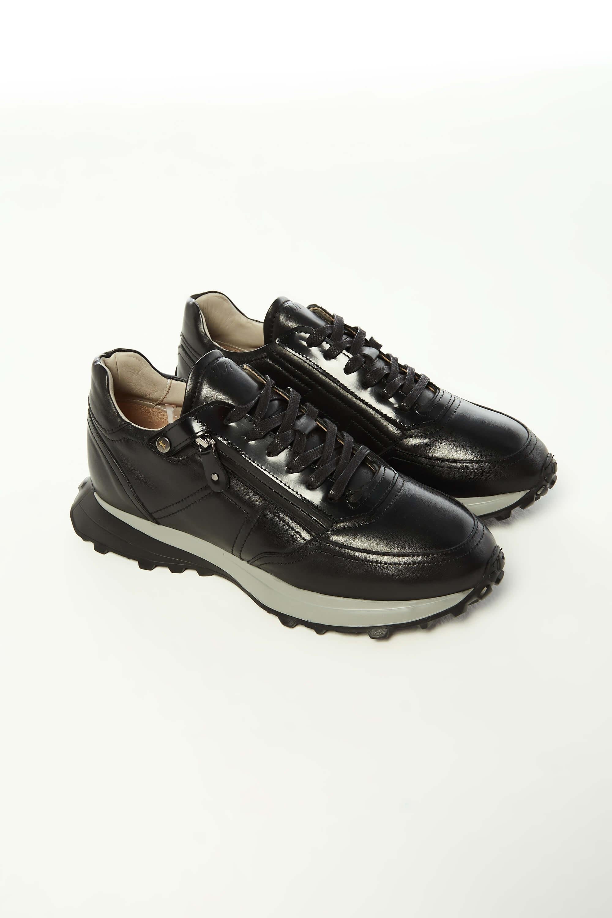 Tamer Tanca Erkek Hakiki Deri Siyah Sneakers & Spor Ayakkabı