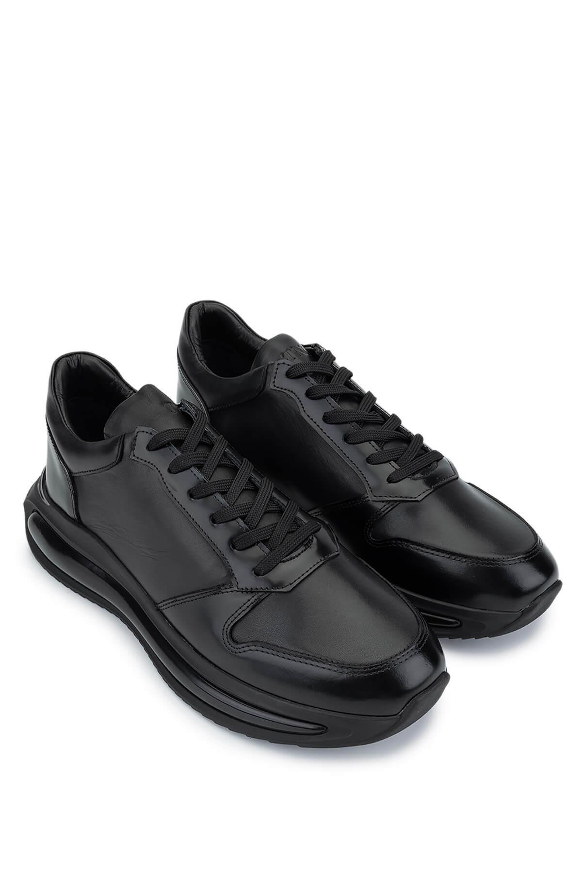 Tamer Tanca Erkek Hakiki Deri Siyah Sneakers & Spor Ayakkabı