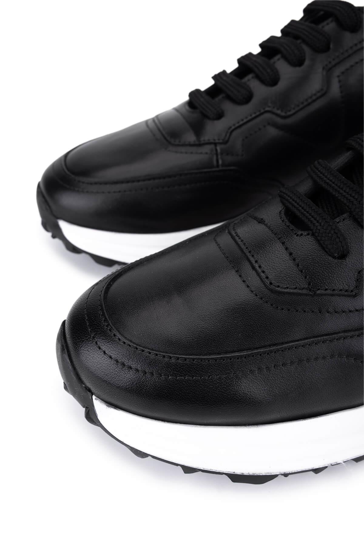 Tamer Tanca Erkek Hakiki Deri Siyah Sneakers & Spor Ayakkabı