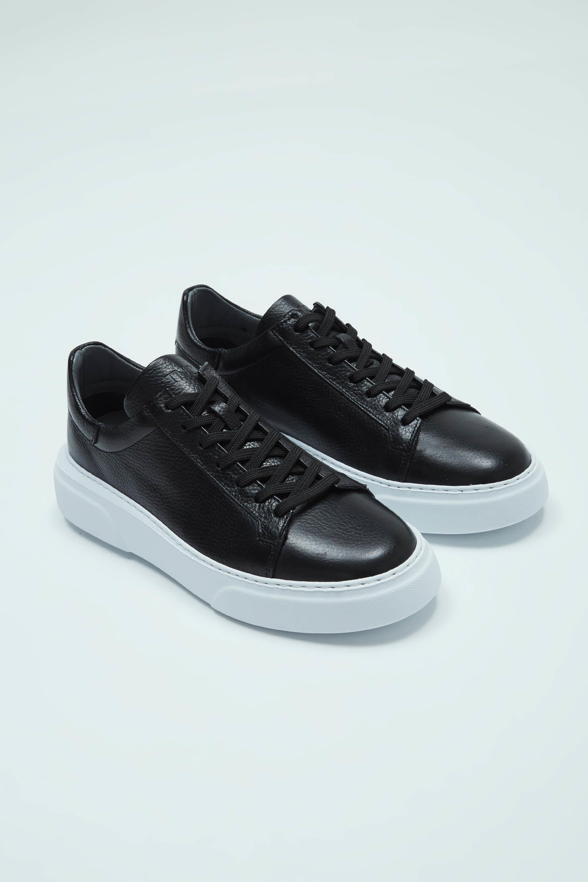 Tamer Tanca Erkek Hakiki Deri Siyah Sneakers & Spor Ayakkabı