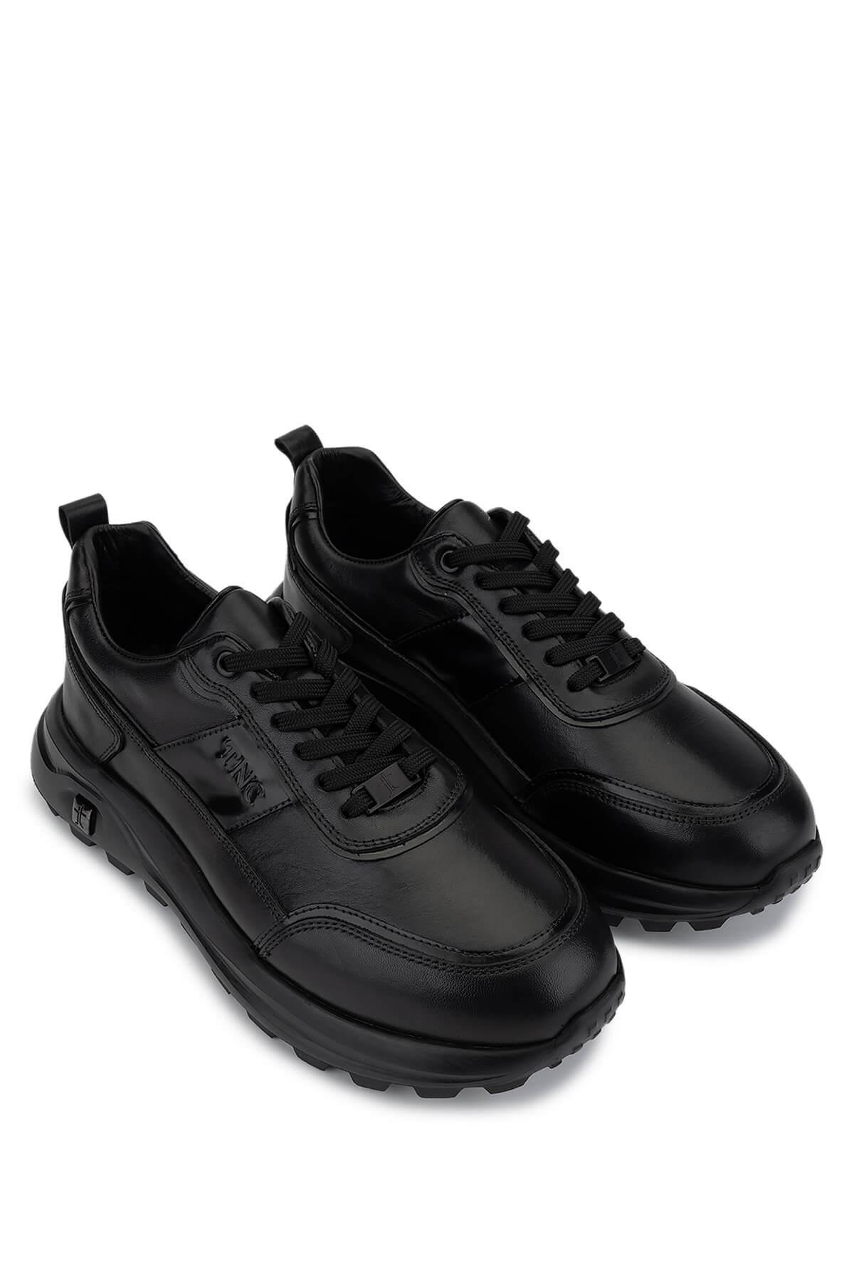 Tamer Tanca Erkek Hakiki Deri Siyah Sneakers & Spor Ayakkabı