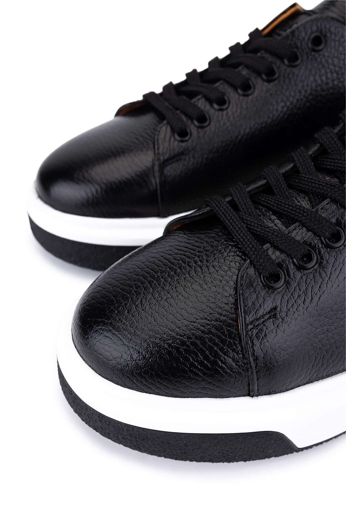 Tamer Tanca Erkek Hakiki Deri Siyah Sneakers & Spor Ayakkabı
