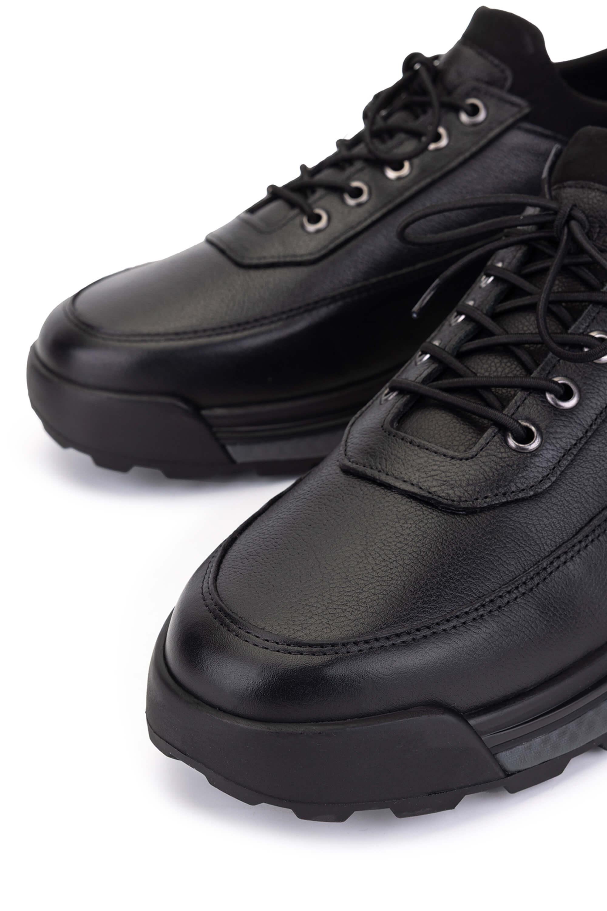 Tamer Tanca Erkek Hakiki Deri Siyah Sneakers & Spor Ayakkabı