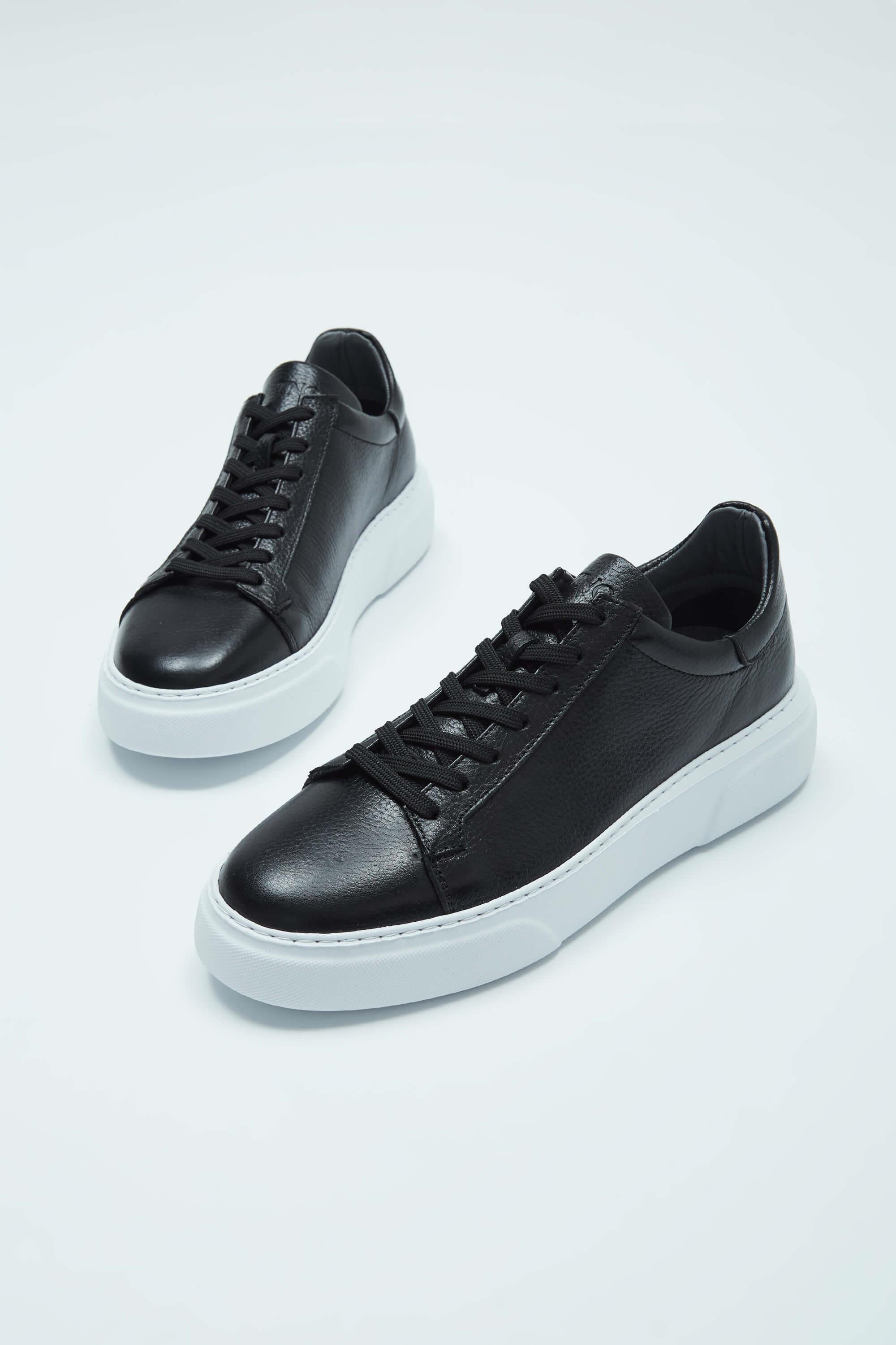 Tamer Tanca Erkek Hakiki Deri Siyah Sneakers & Spor Ayakkabı