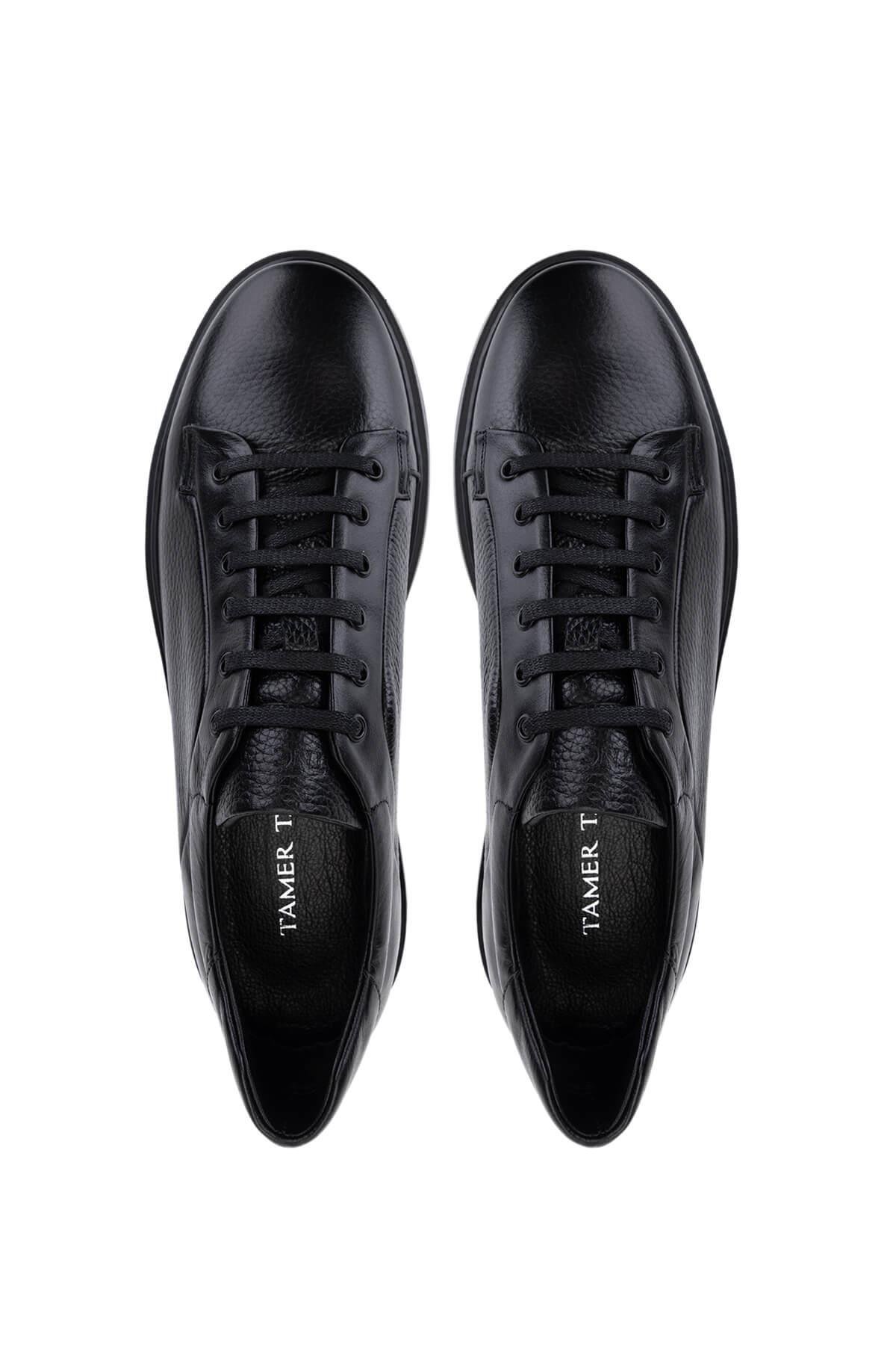 Tamer Tanca Erkek Hakiki Deri Siyah Sneakers & Spor Ayakkabı