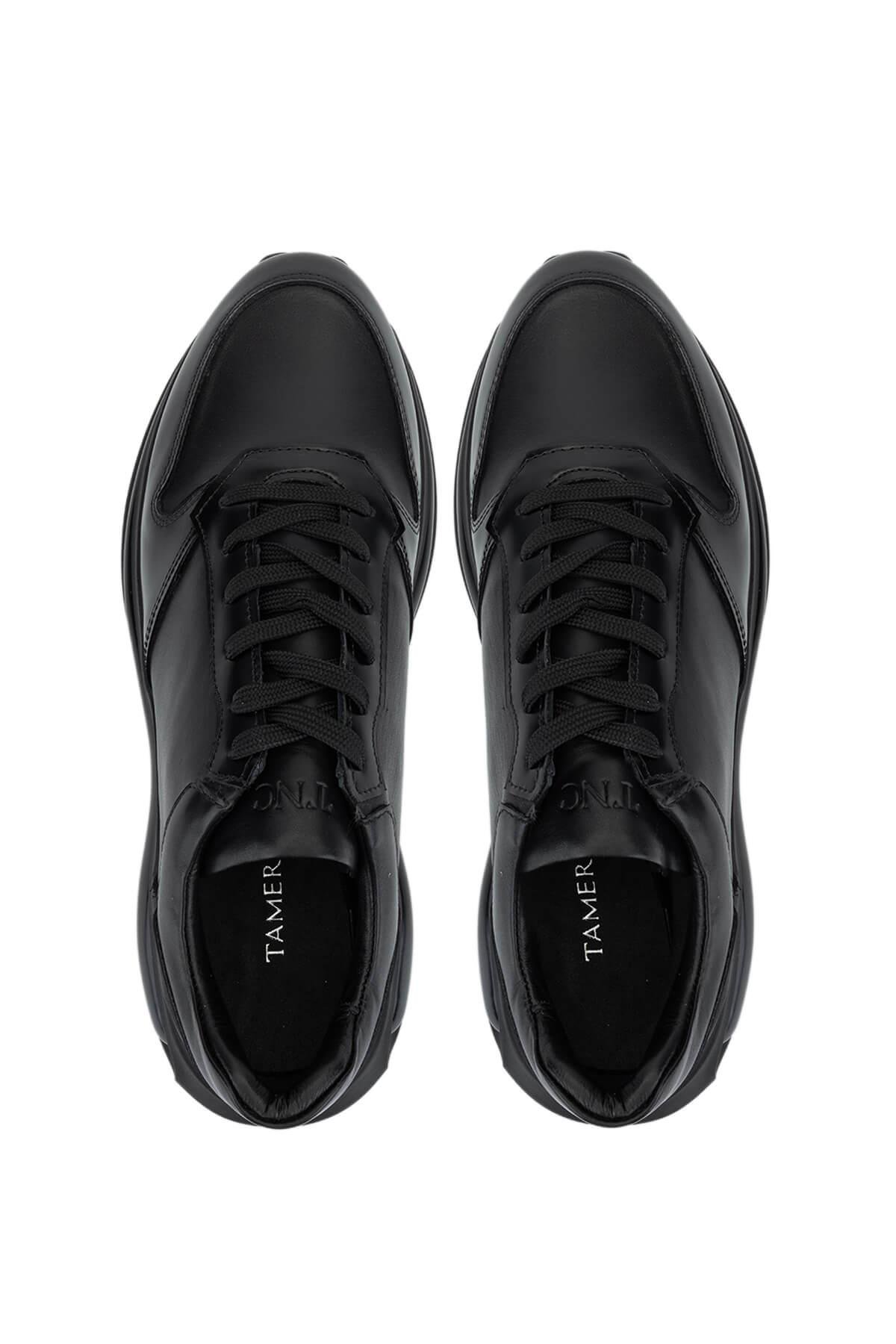 Tamer Tanca Erkek Hakiki Deri Siyah Sneakers & Spor Ayakkabı
