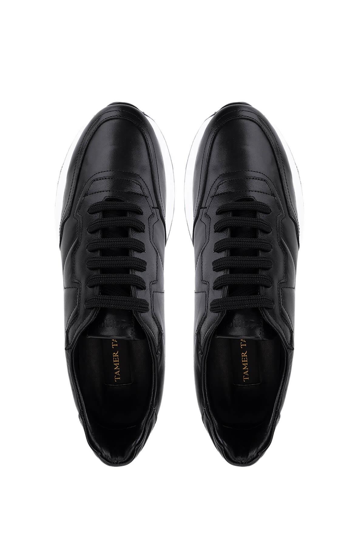 Tamer Tanca Erkek Hakiki Deri Siyah Sneakers & Spor Ayakkabı