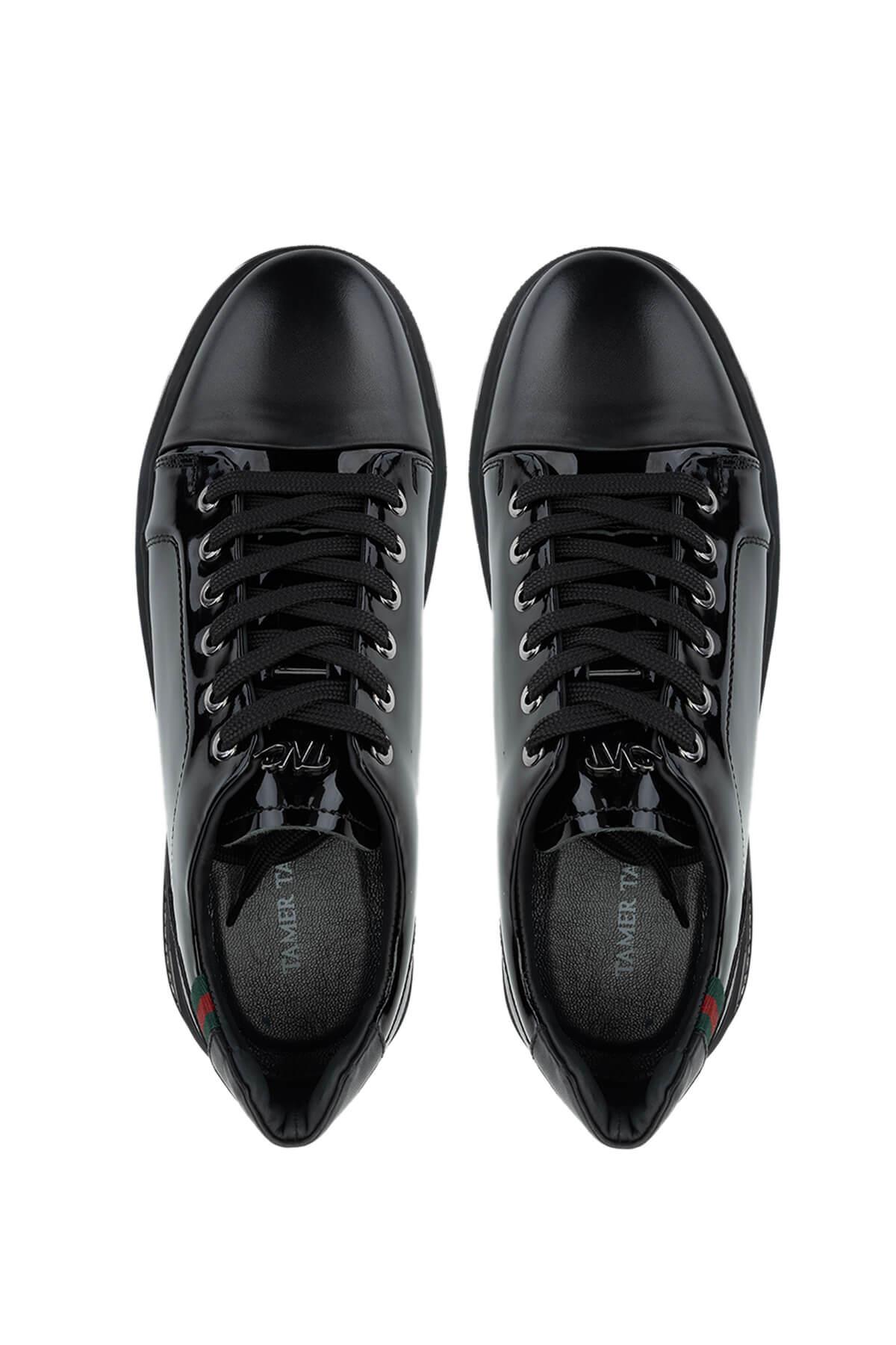 Tamer Tanca Erkek Hakiki Deri Siyah Sneakers & Spor Ayakkabı