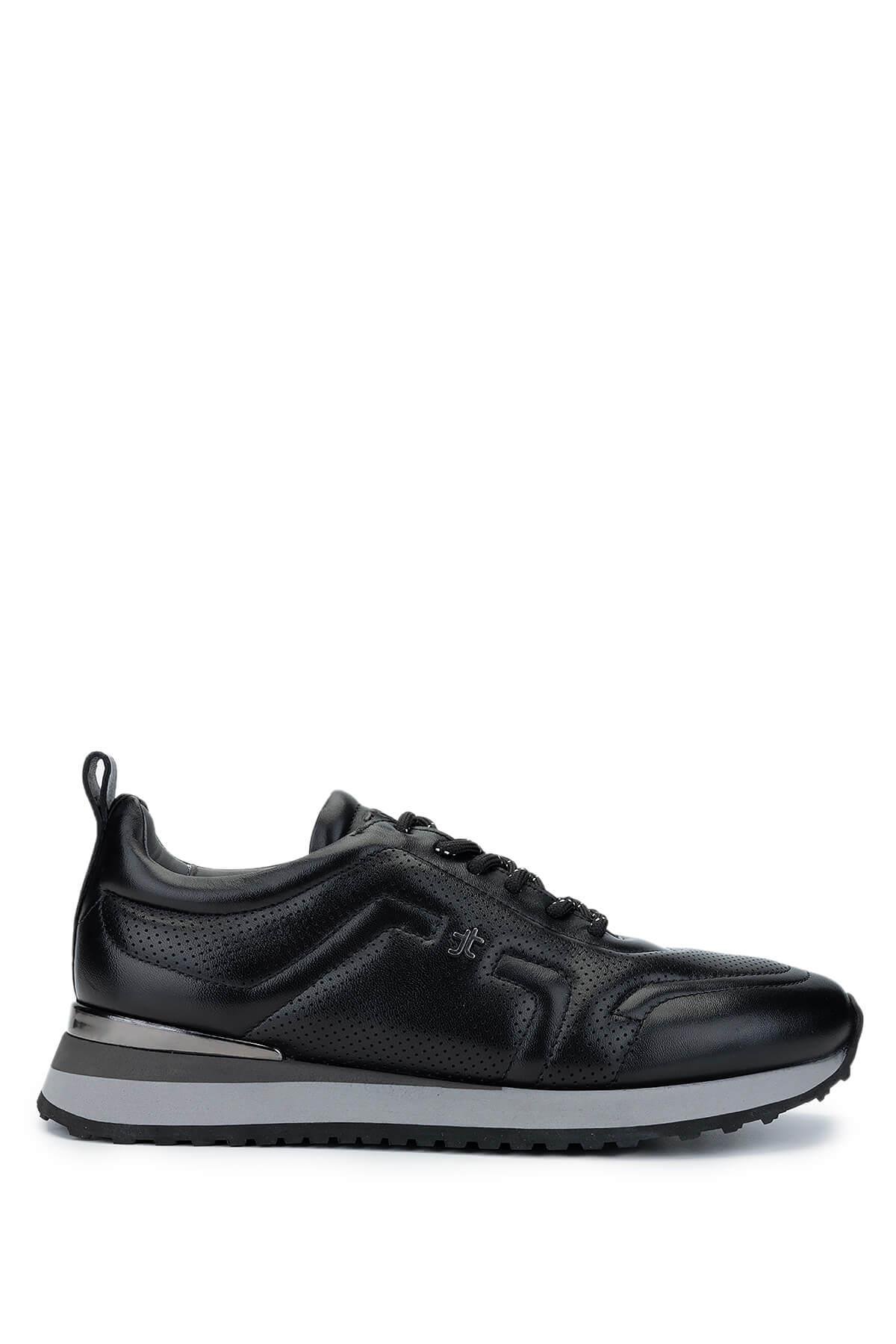 Tamer Tanca Erkek Hakiki Deri Siyah Sneakers & Spor Ayakkabı