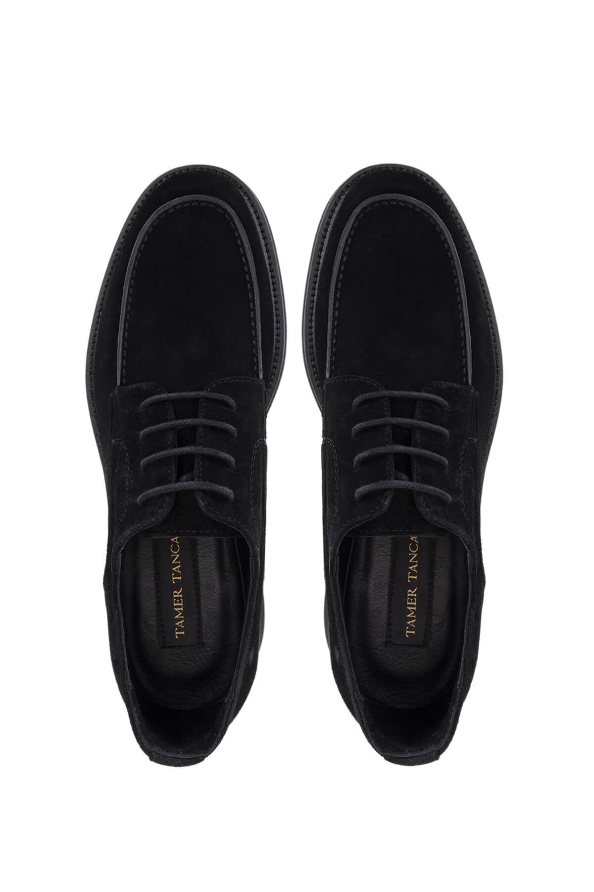 Tamer Tanca Erkek Hakiki Deri Siyah Süet Casual Ayakkabı