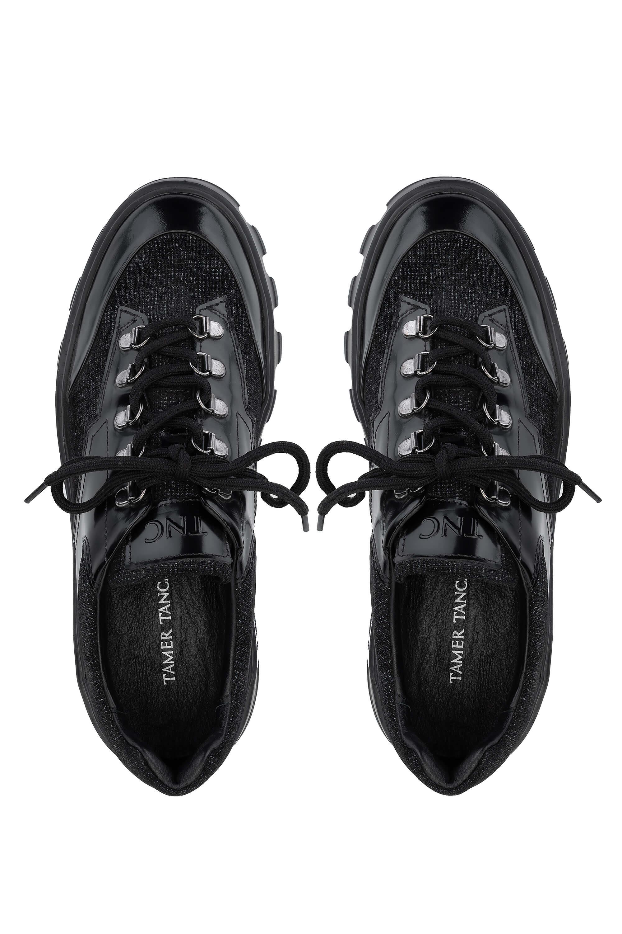 Tamer Tanca Erkek Hakiki Deri Siyah Süet Sneakers & Spor Ayakkabı