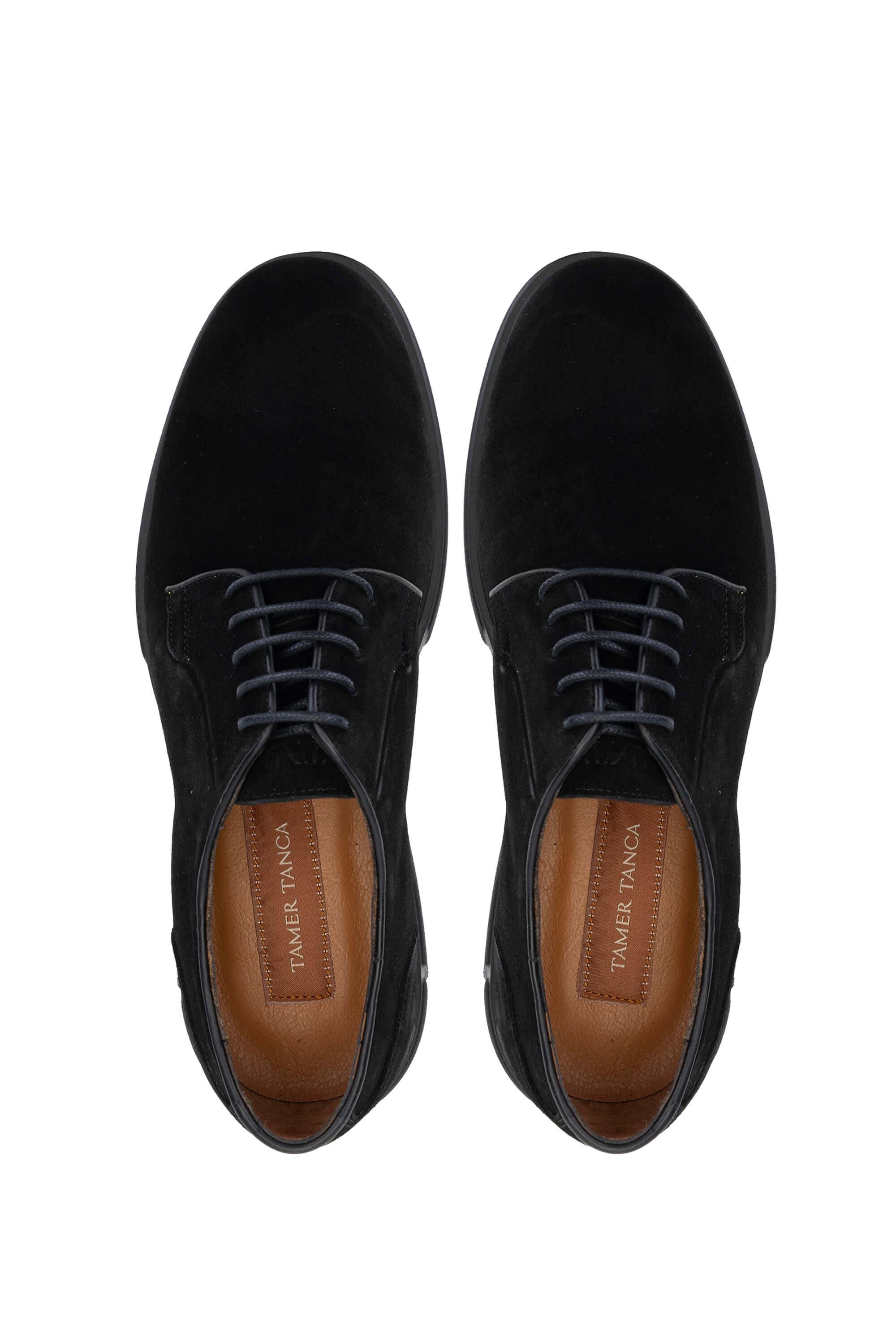 Tamer Tanca Erkek Hakiki Deri Siyah Süet Casual Ayakkabı