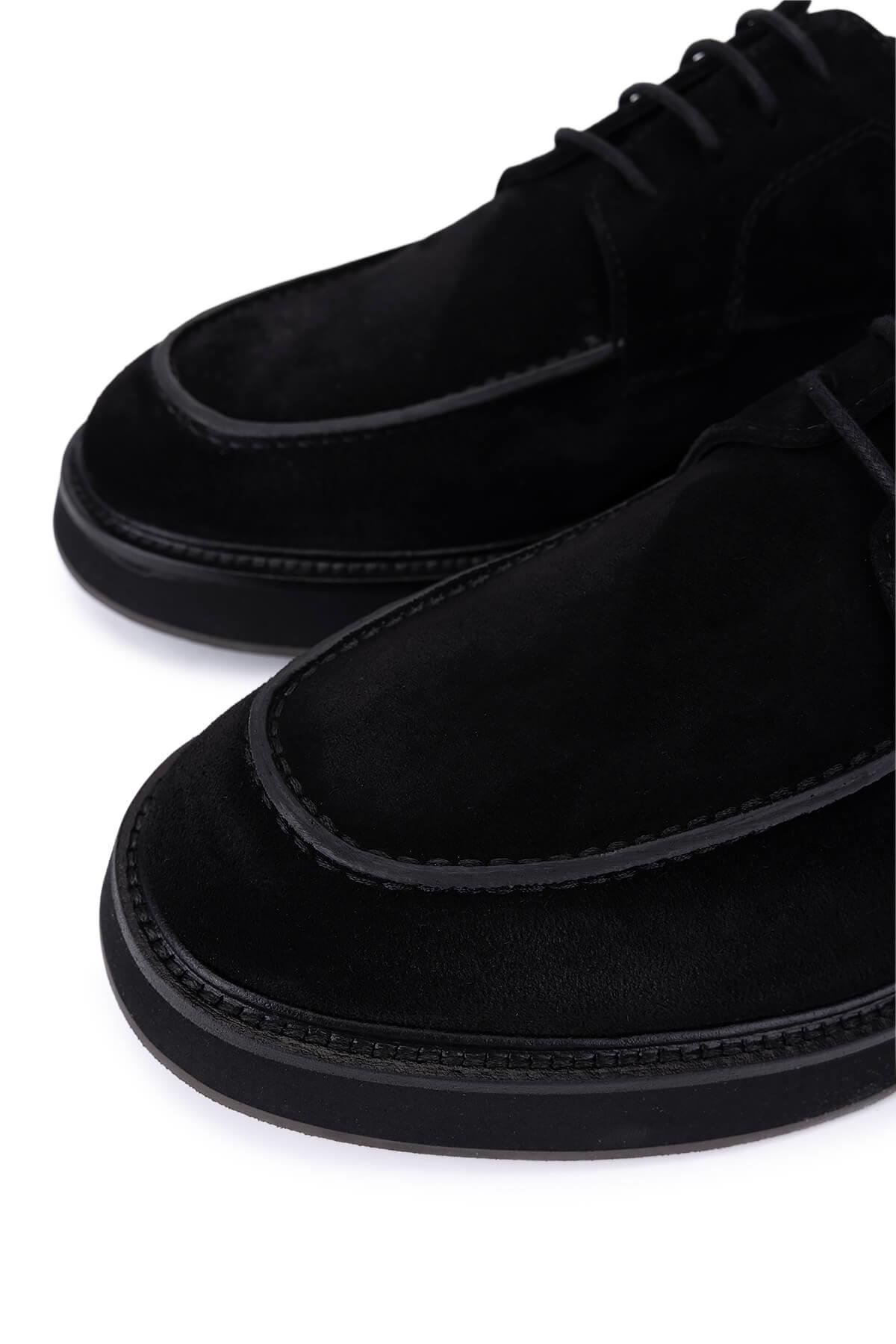 Tamer Tanca Erkek Hakiki Deri Siyah Süet Casual Ayakkabı