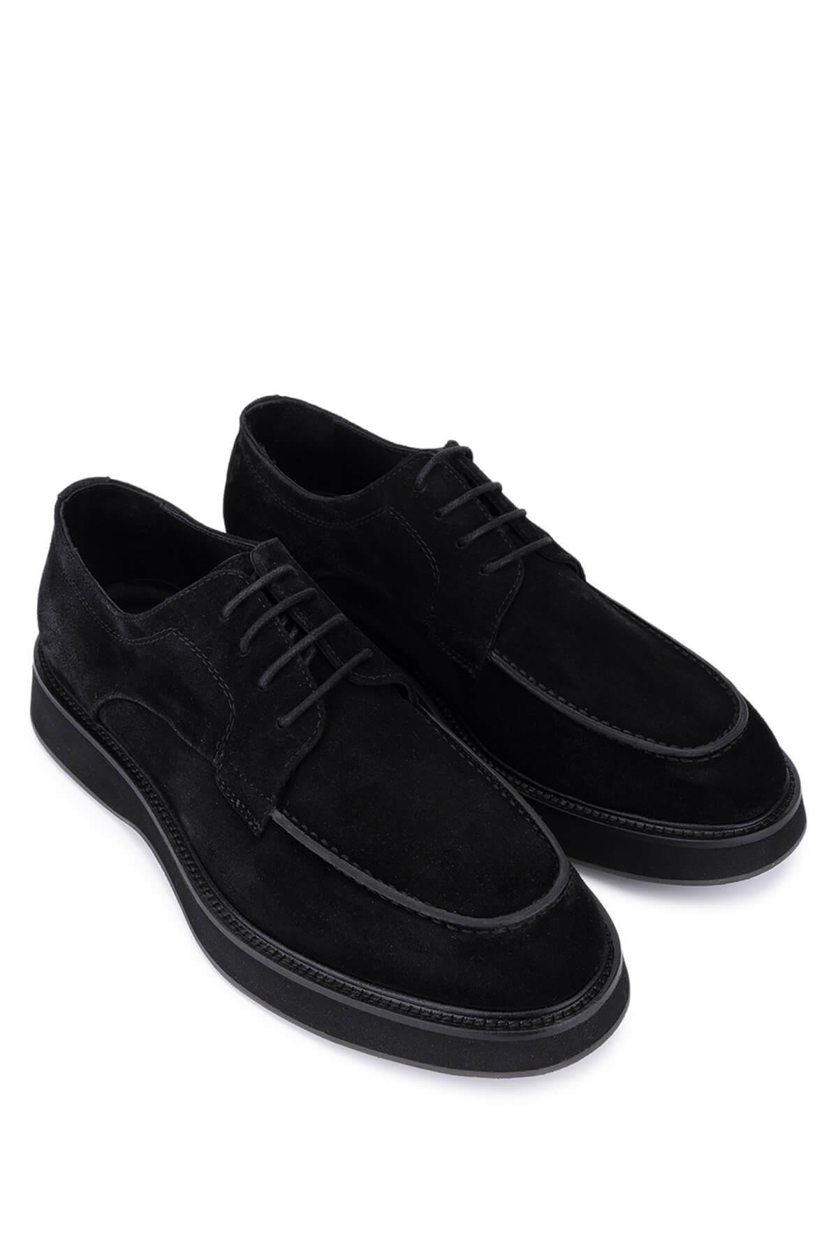 Tamer Tanca Erkek Hakiki Deri Siyah Süet Casual Ayakkabı