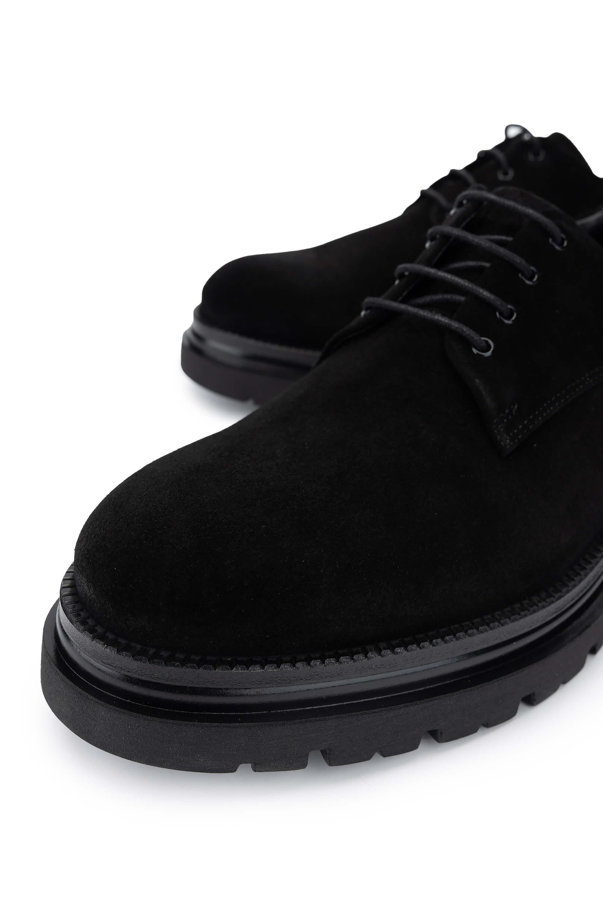 Tamer Tanca Erkek Hakiki Deri Siyah Süet Casual Ayakkabı