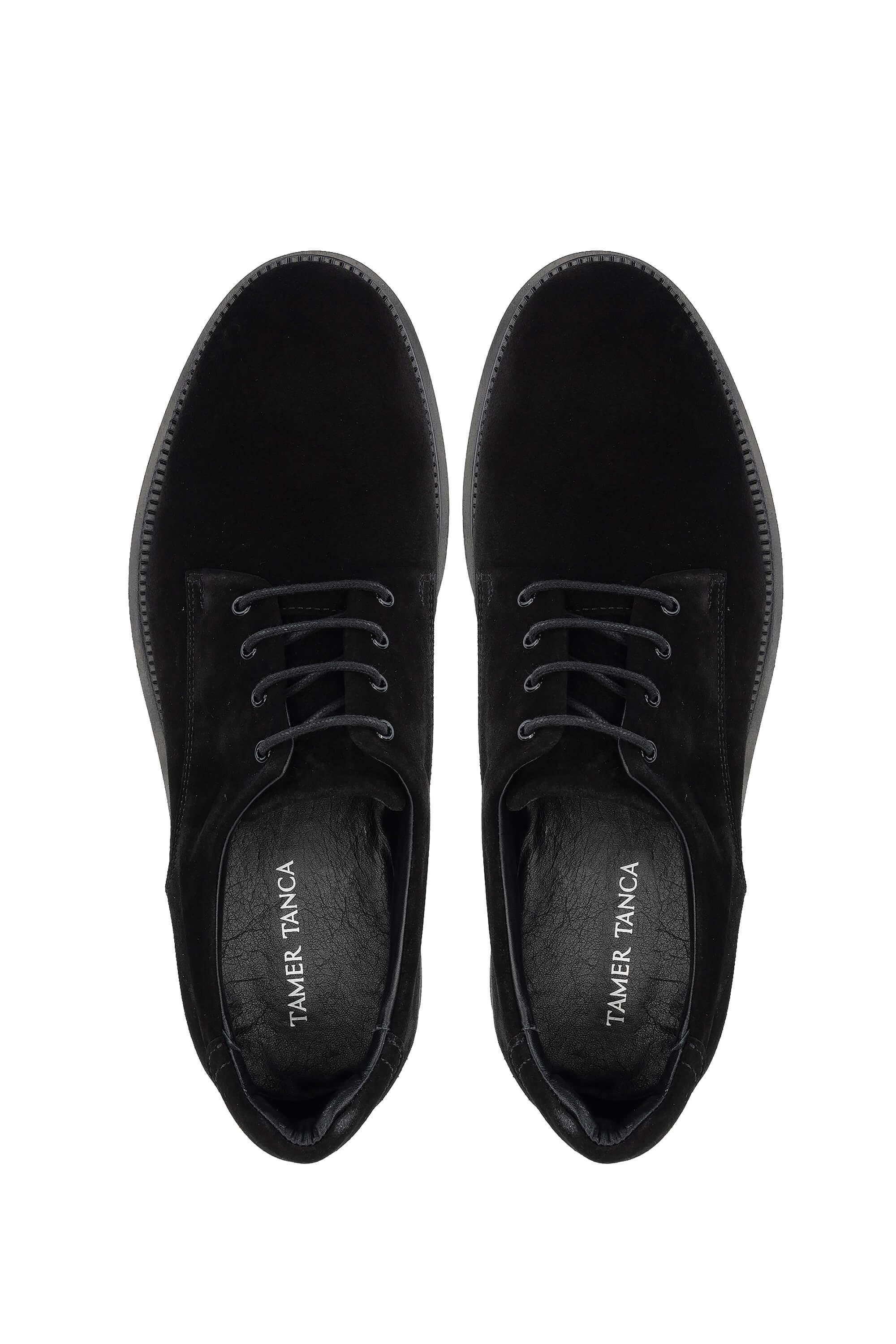 Tamer Tanca Erkek Hakiki Deri Siyah Süet Casual Ayakkabı
