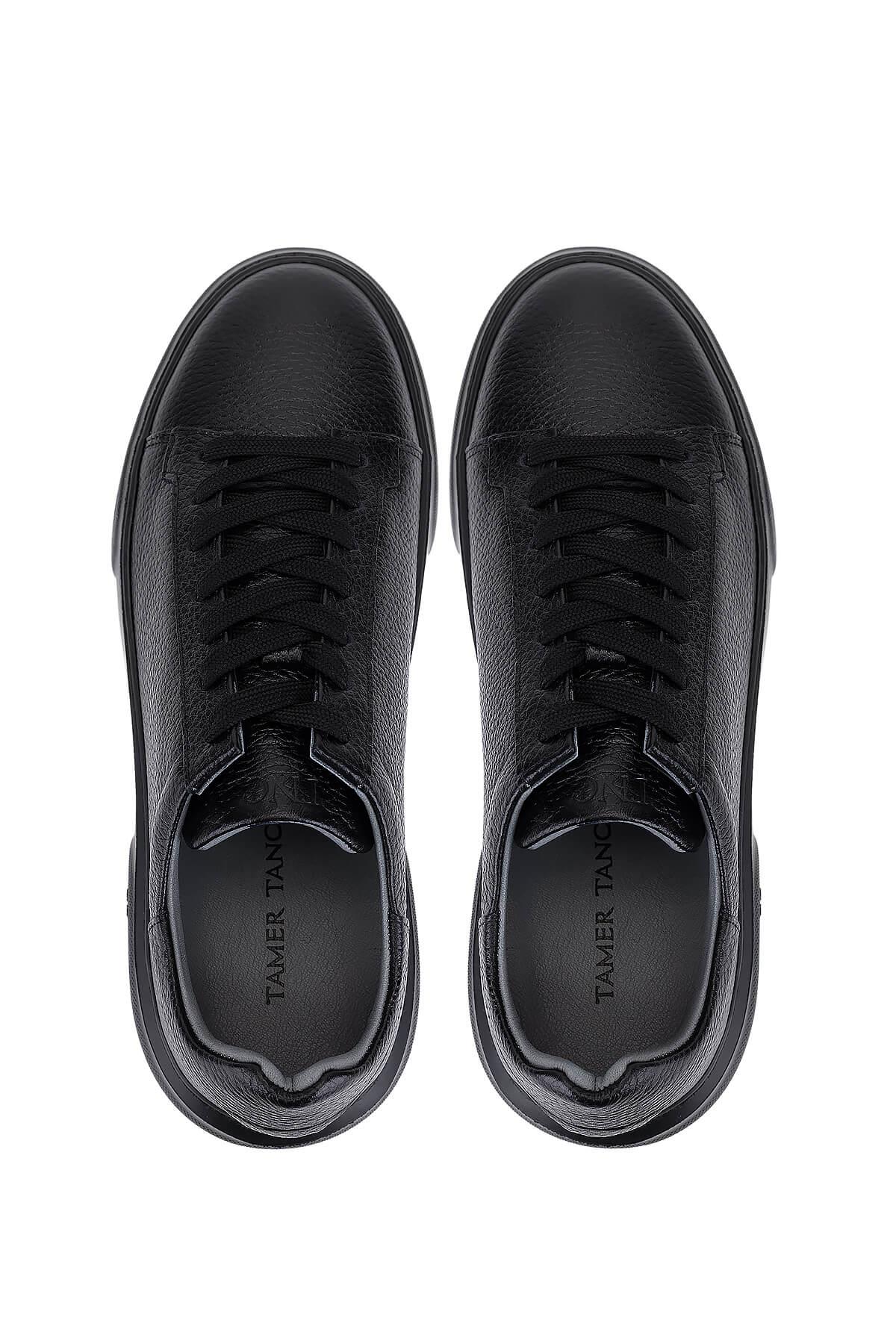 Tamer Tanca Erkek Hakiki Deri Siyah Taban Sneakers & Spor Ayakkabı