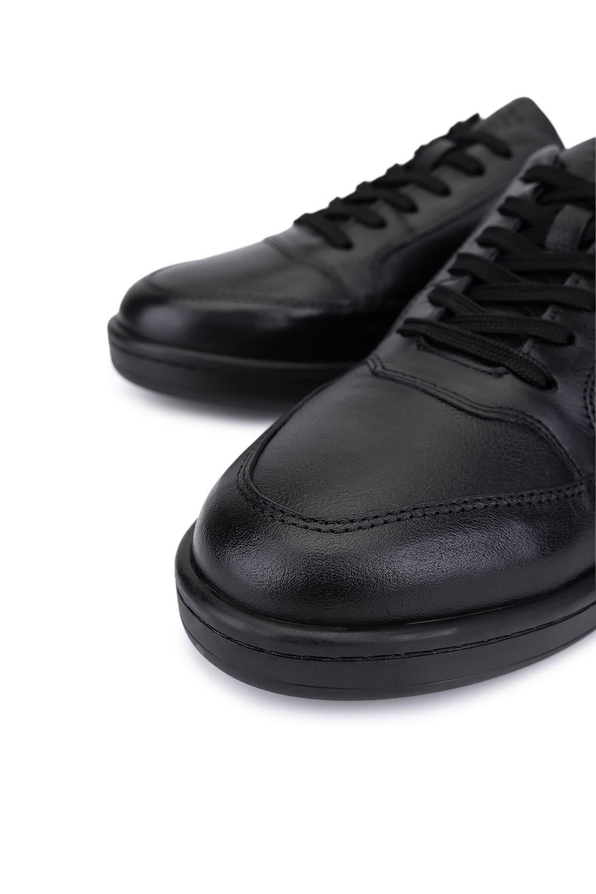 Tamer Tanca Erkek Hakiki Deri Siyah/Siyah Casual Ayakkabı
