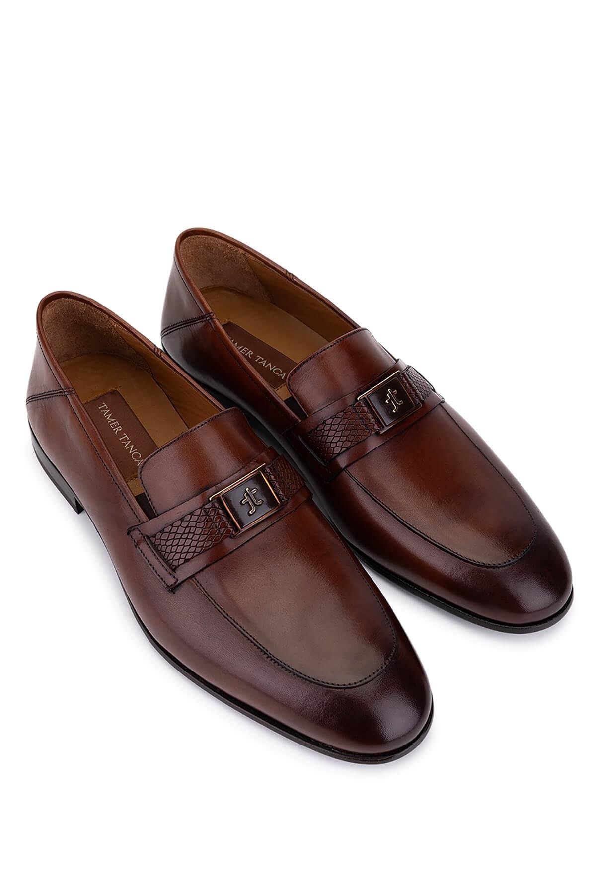 Tamer Tanca Erkek Hakiki Deri Taba Loafer Ayakkabı