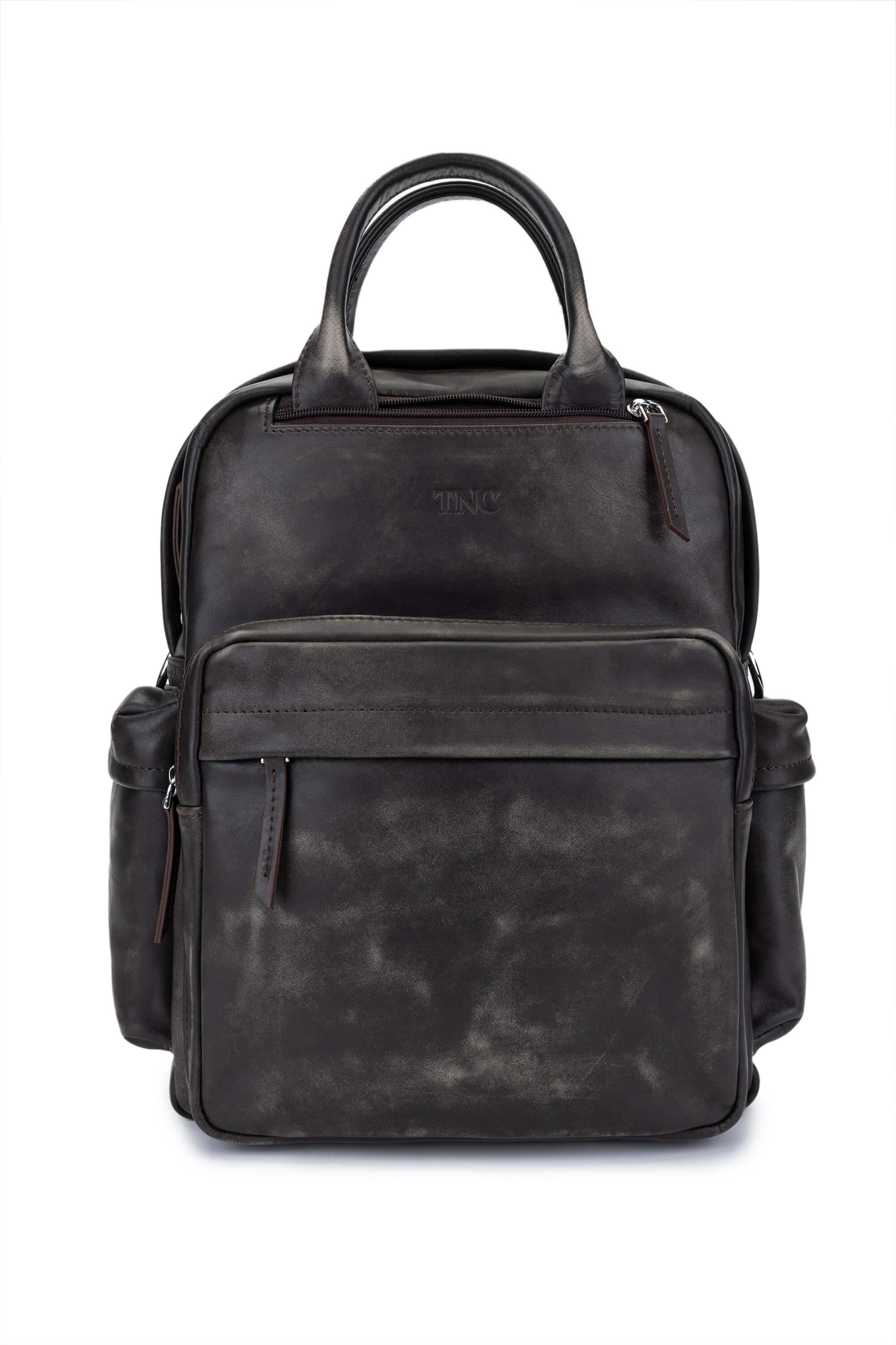 Tamer Tanca Erkek Hakiki Deri Viski Eskitme Sırt Çantası