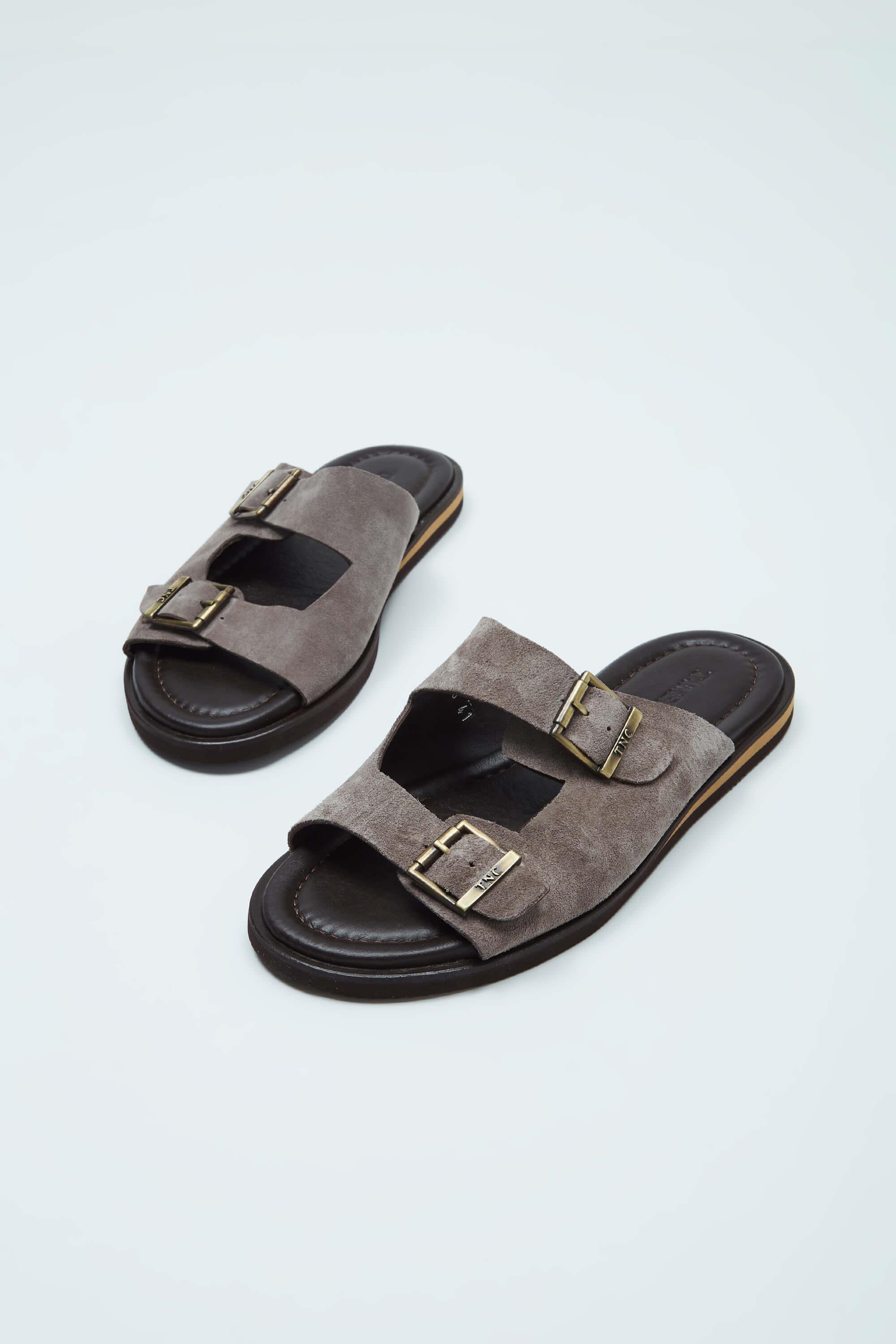 Tamer Tanca Erkek Hakiki Deri Vizon Düz Terlik