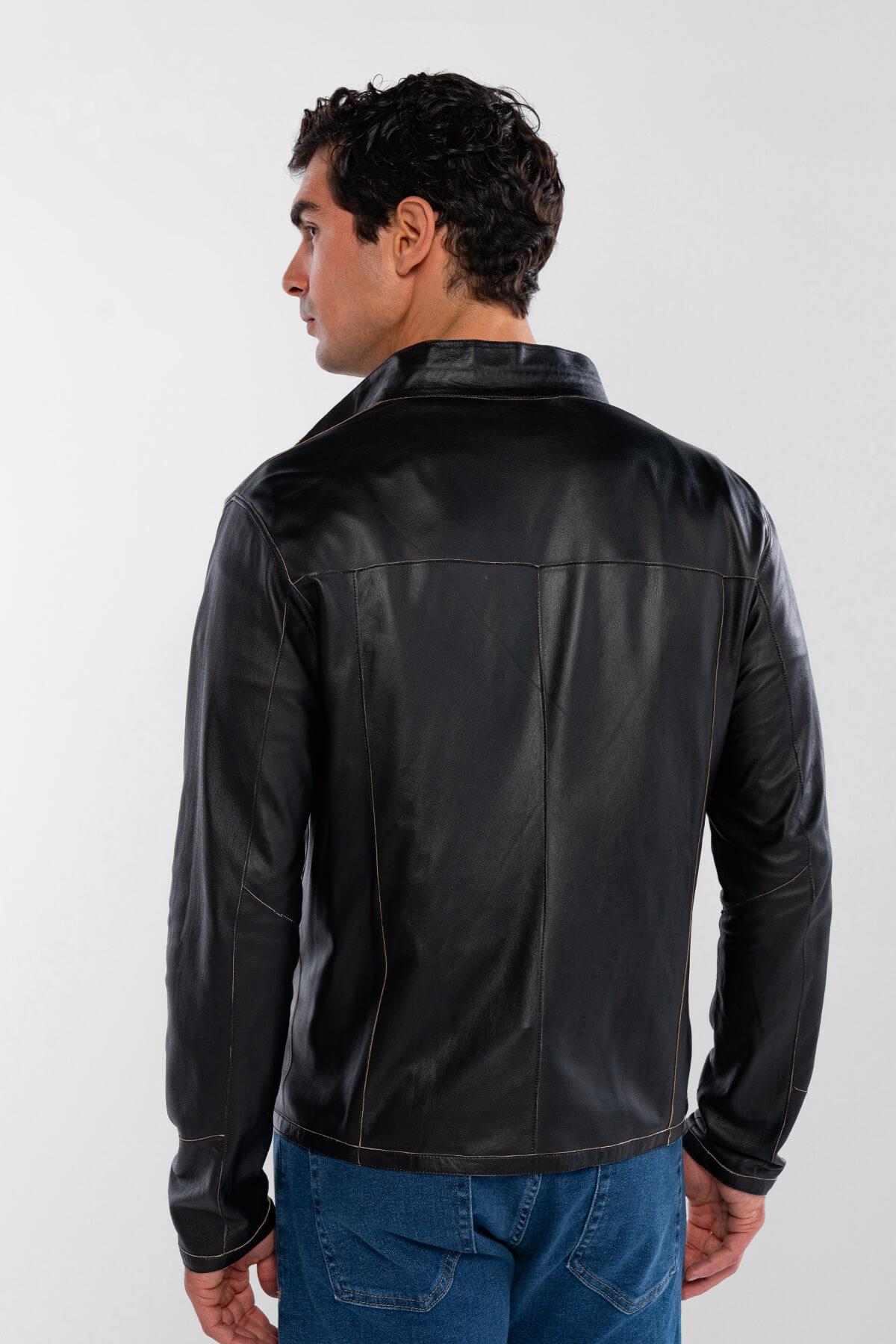 Tamer Tanca Erkek Hakiki Deri Vizon Süet Deri Mont