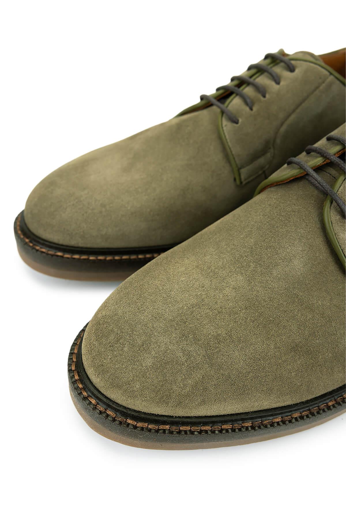 Tamer Tanca Erkek Hakiki Deri Yeşil Casual Ayakkabı