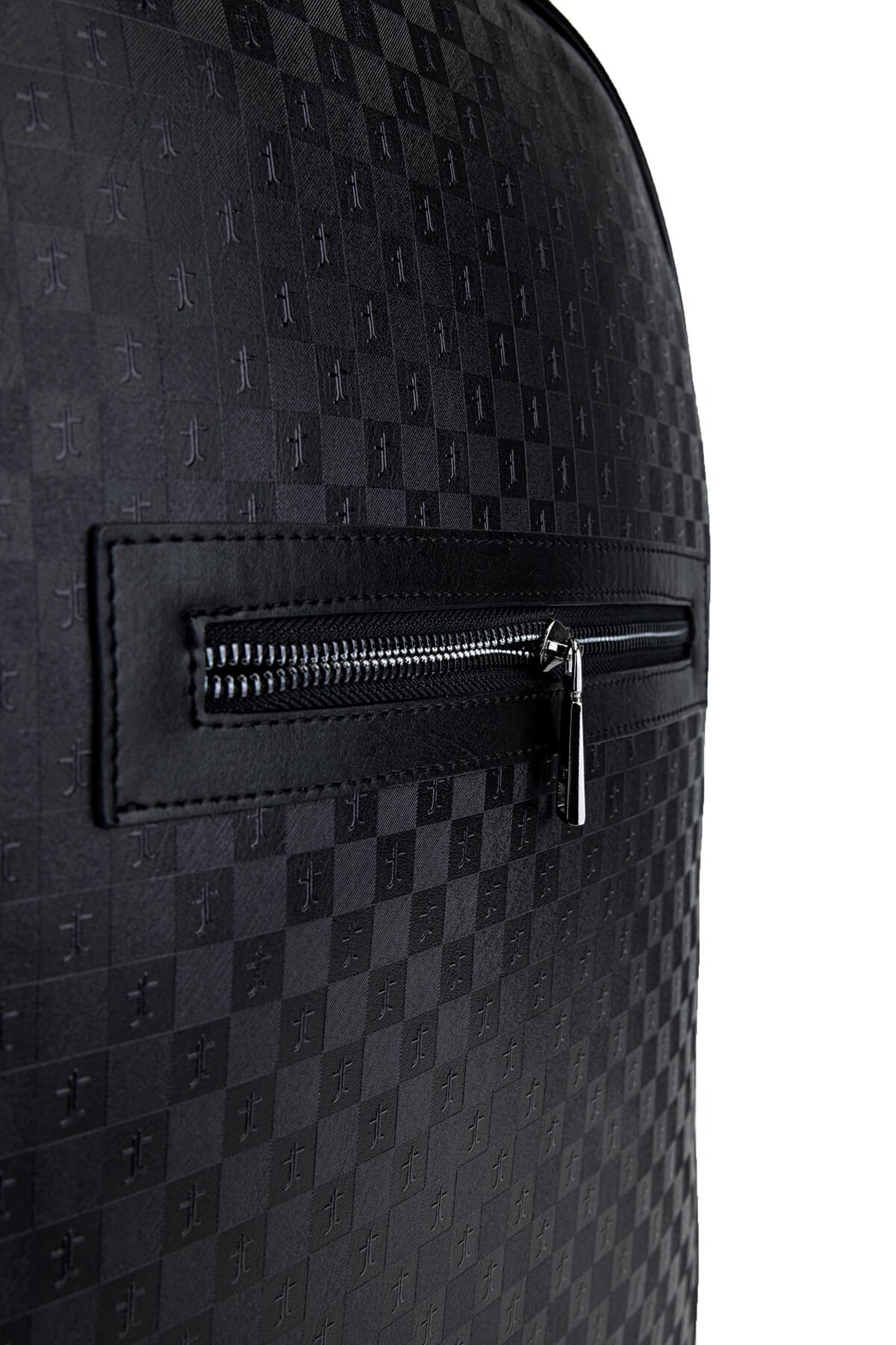 Tamer Tanca Erkek Suni Deri Siyah Sırt Çantası