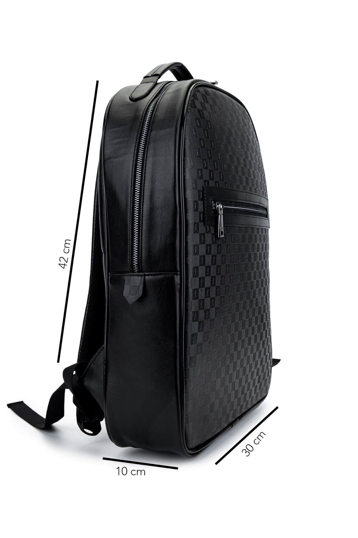 Tamer Tanca Erkek Suni Deri Siyah Sırt Çantası