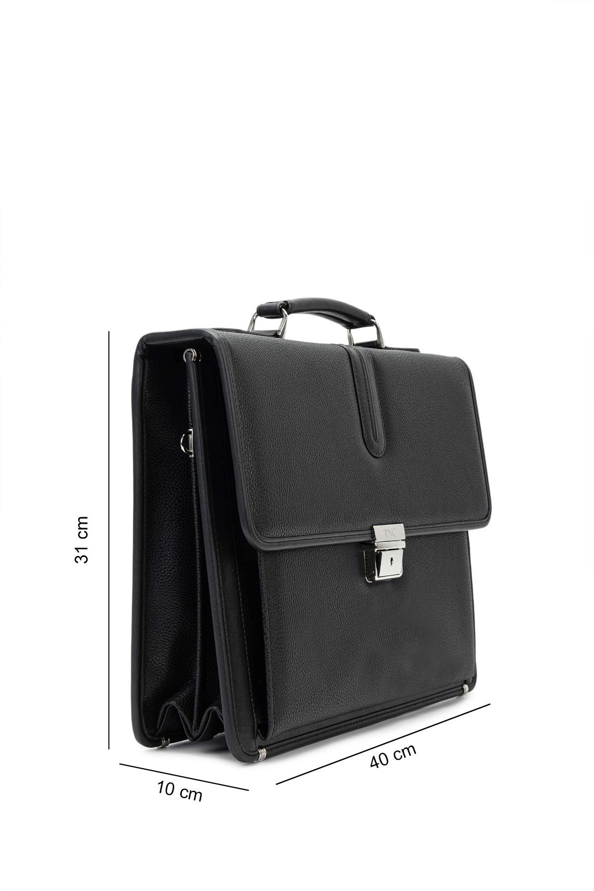 Tamer Tanca Erkek Vegan Siyah Evrak Çantası