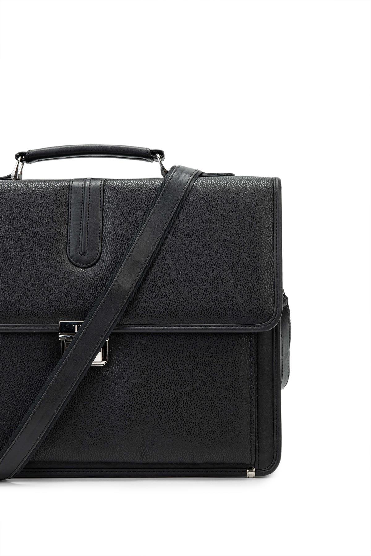 Tamer Tanca Erkek Vegan Siyah Evrak Çantası